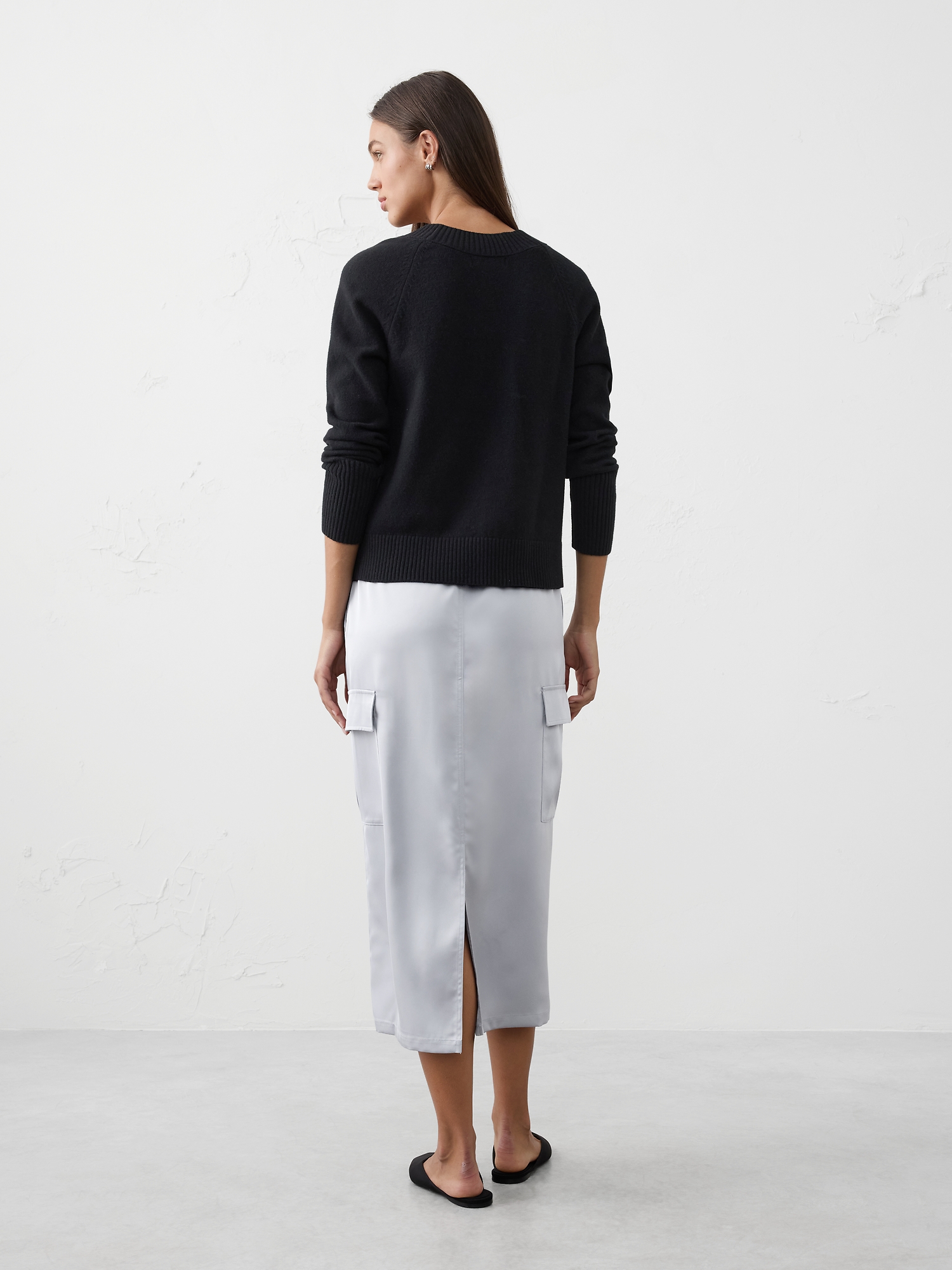 Image number 2 showing, Satin Cargo Midi Skirt