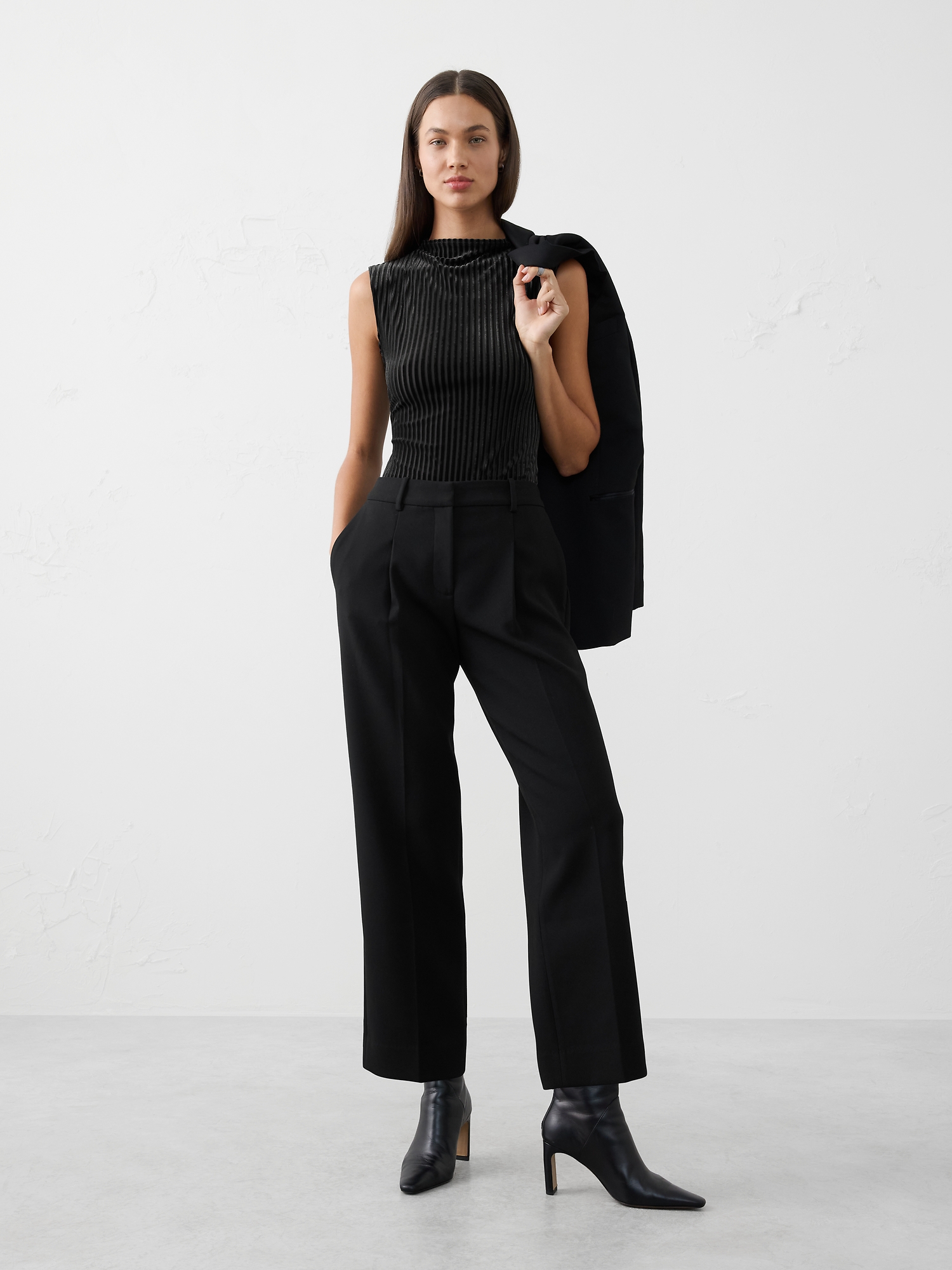 Image number 1 showing, Velvet Mock-Neck Bodysuit