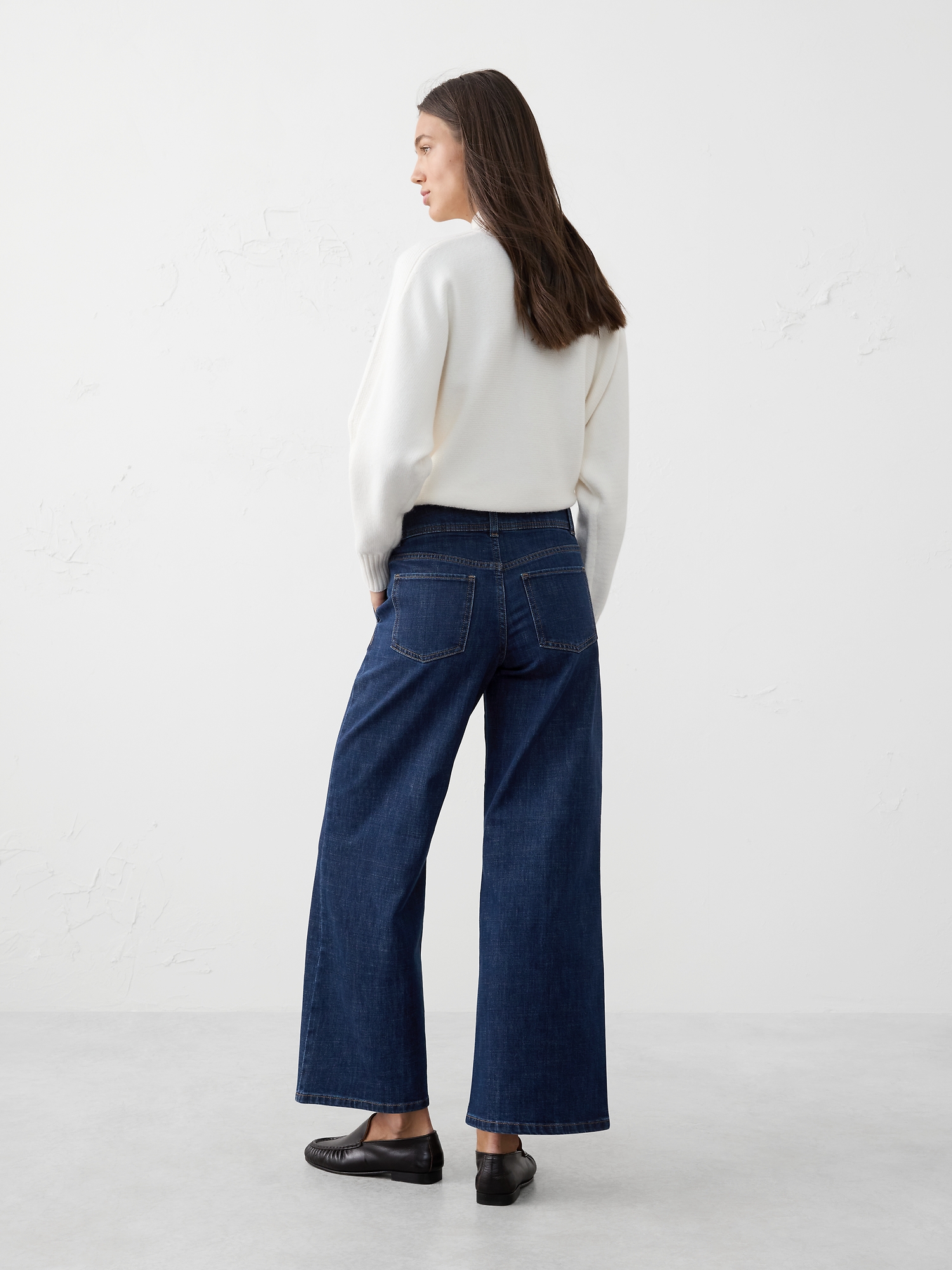 Image number 5 showing, Wide-Leg High-Rise Darted Trouser Jean