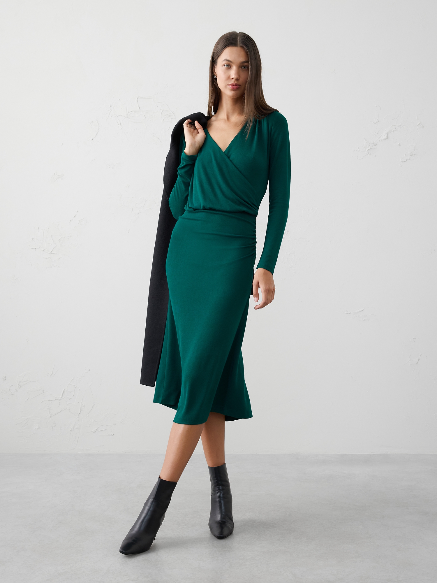 Image number 3 showing, Soft Luxe Knit Wrap Midi Dress