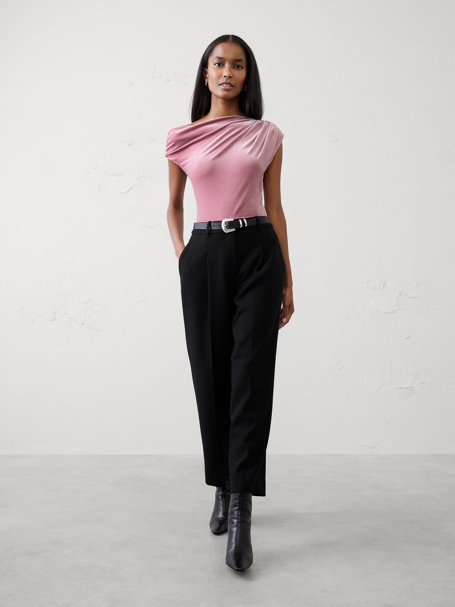 Image number 1 showing, Velvet Off-Shoulder Top