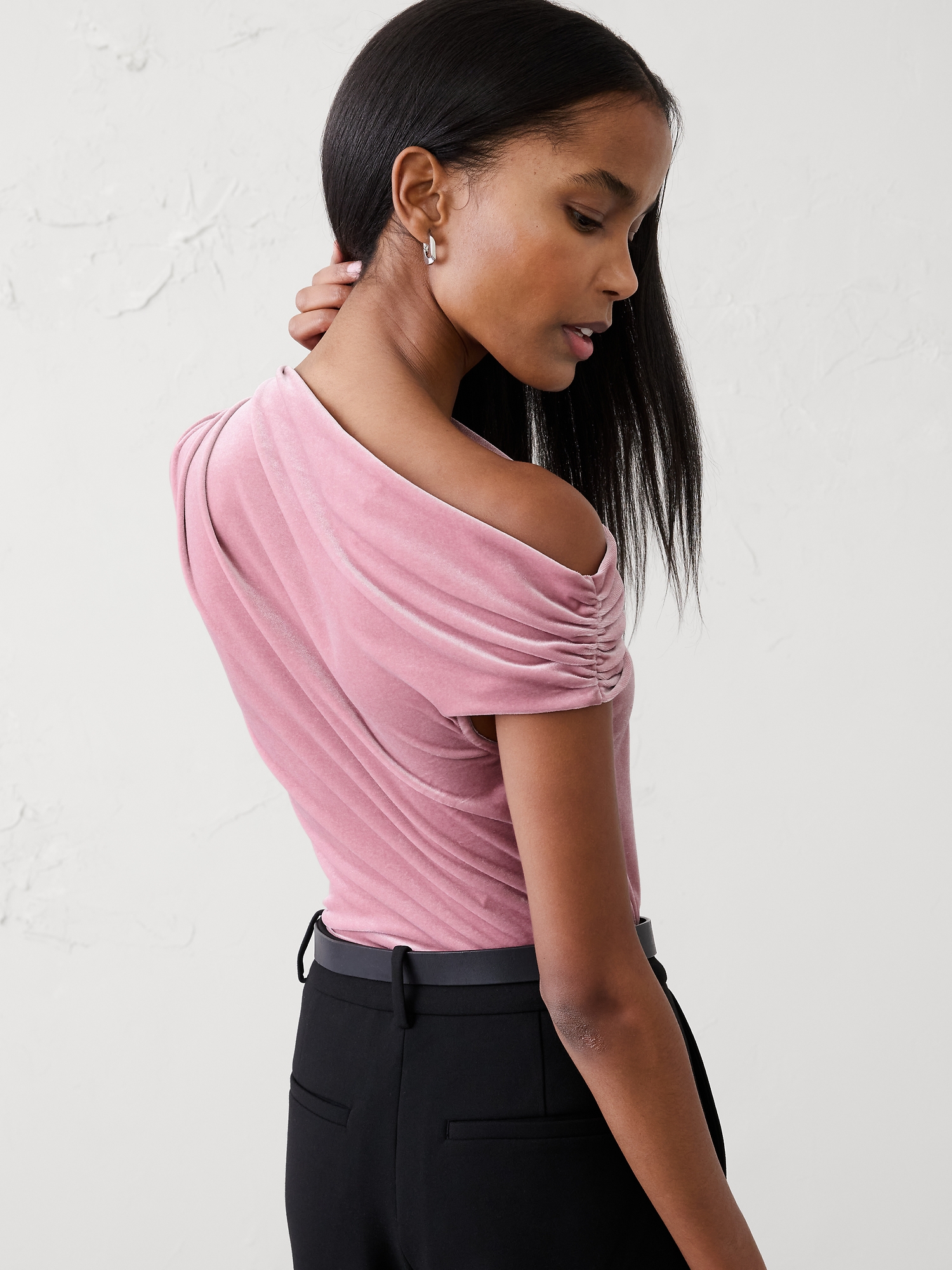Image number 2 showing, Velvet Off-Shoulder Top