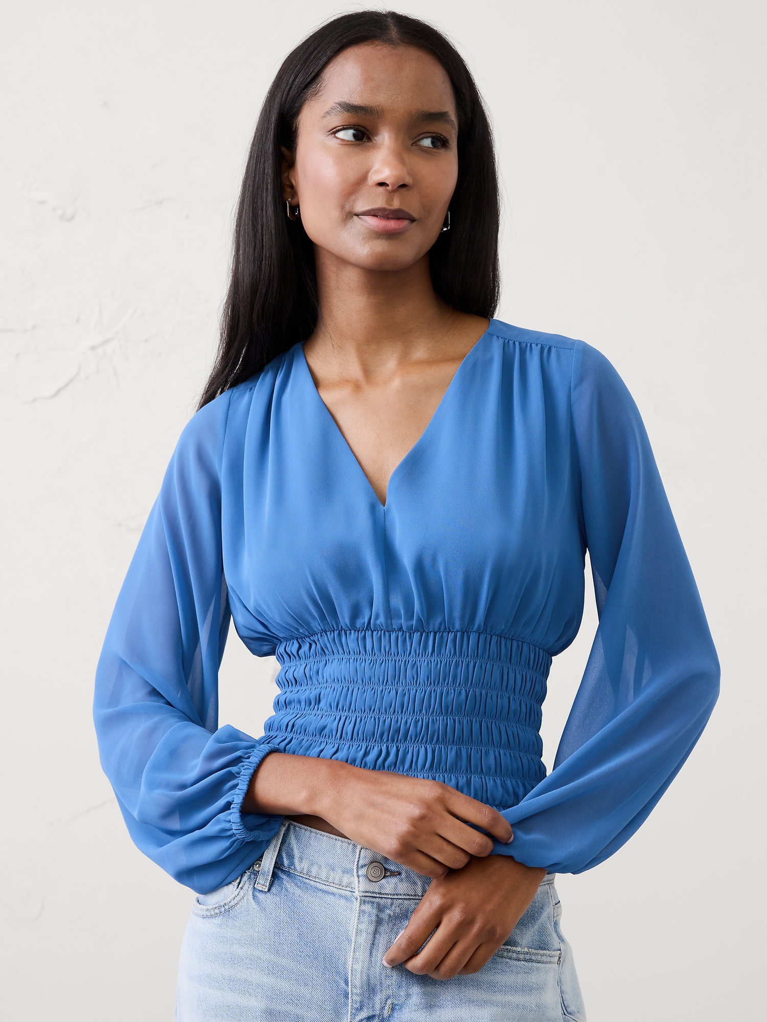 Image number 1 showing, Ruched V-Neck Top