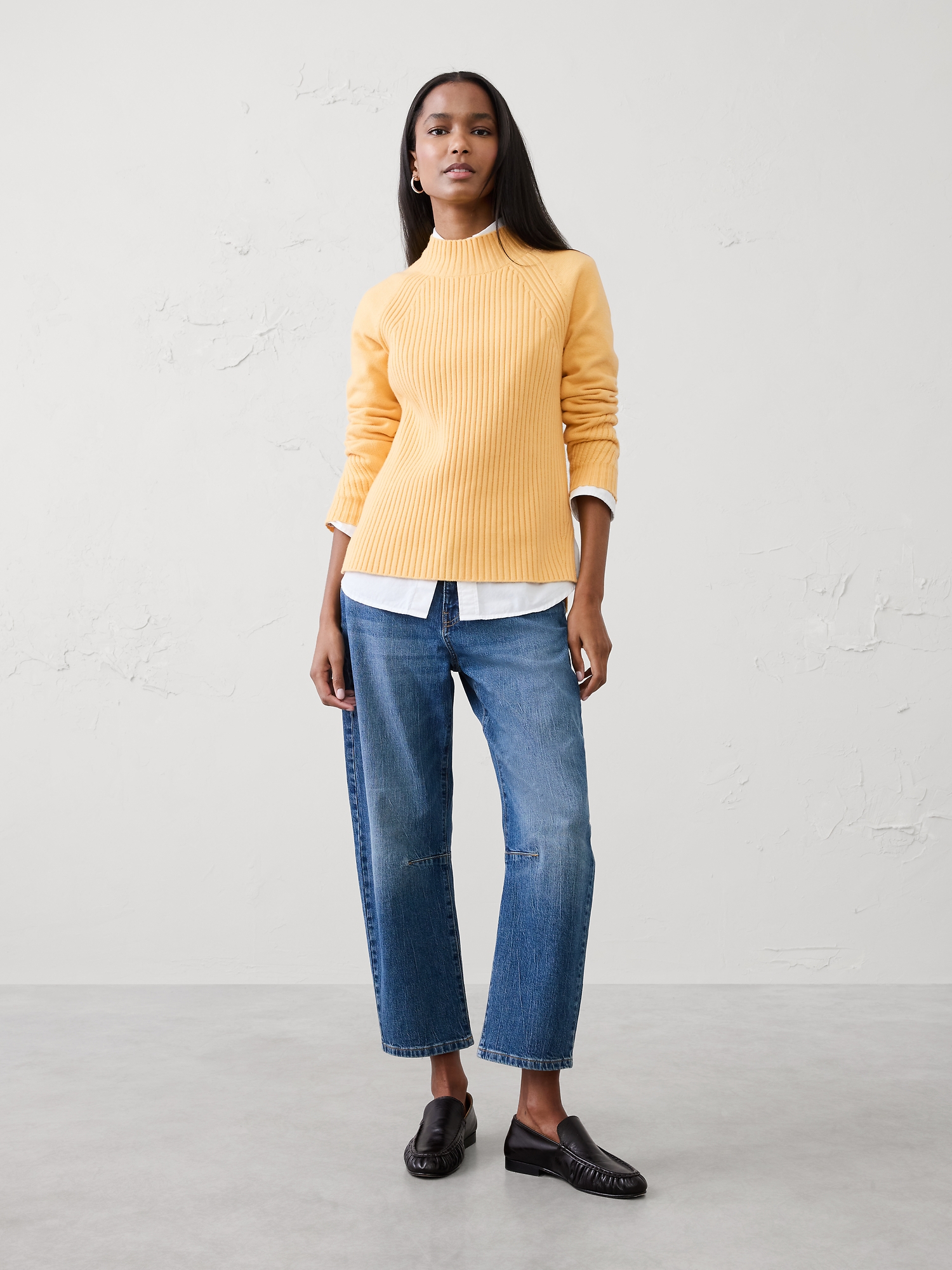 Image number 1 showing, Mixed Ribbed Turtleneck Sweater
