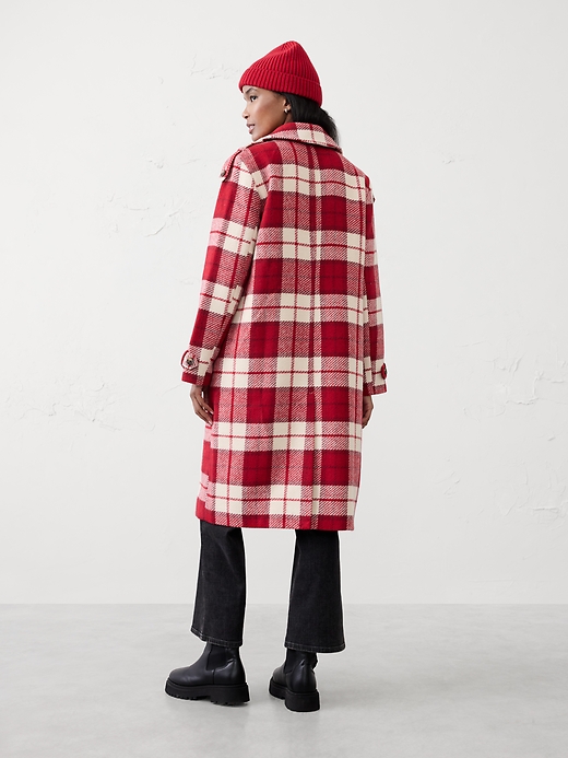 BANANA REPUBLIC バッファローチェック柄プレイドピーコート L Plaid Coat | Banana Republic Factory