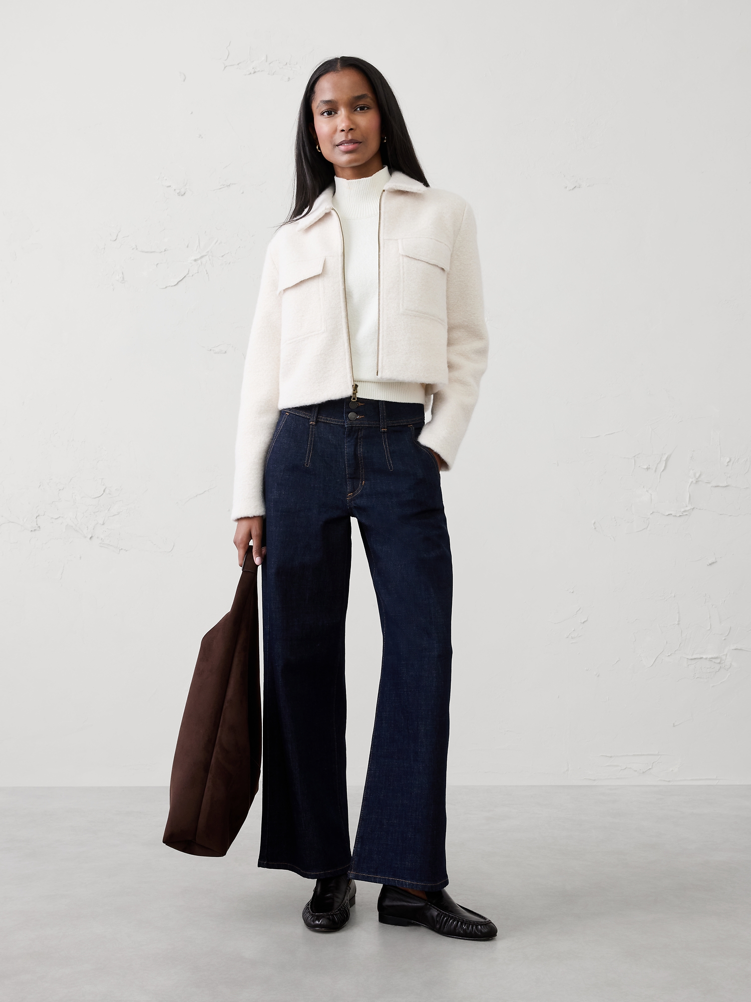 Wide-Leg High-Rise Darted Trouser Jean - Rinse