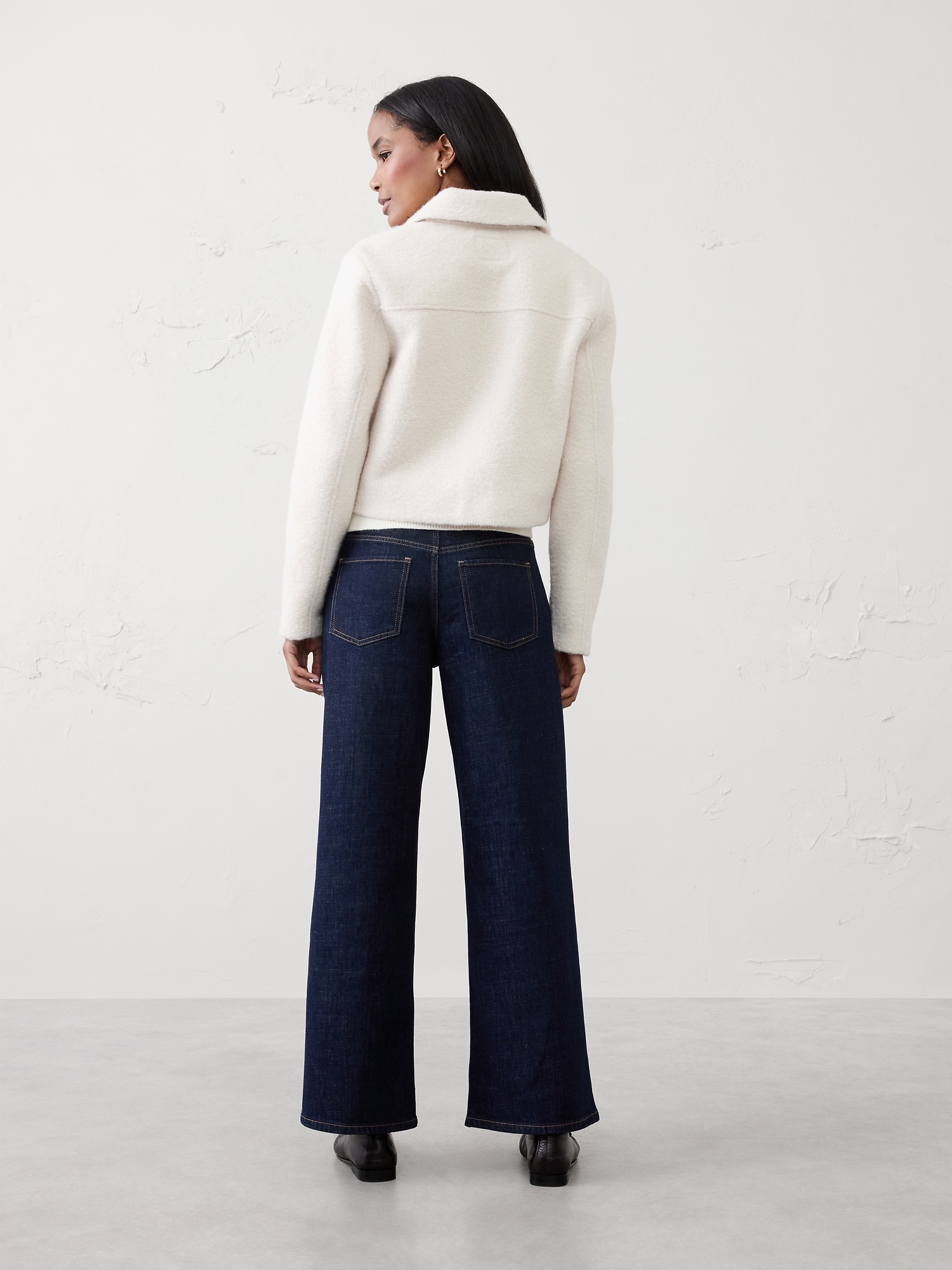 Image number 2 showing, Wide-Leg High-Rise Darted Trouser Jean