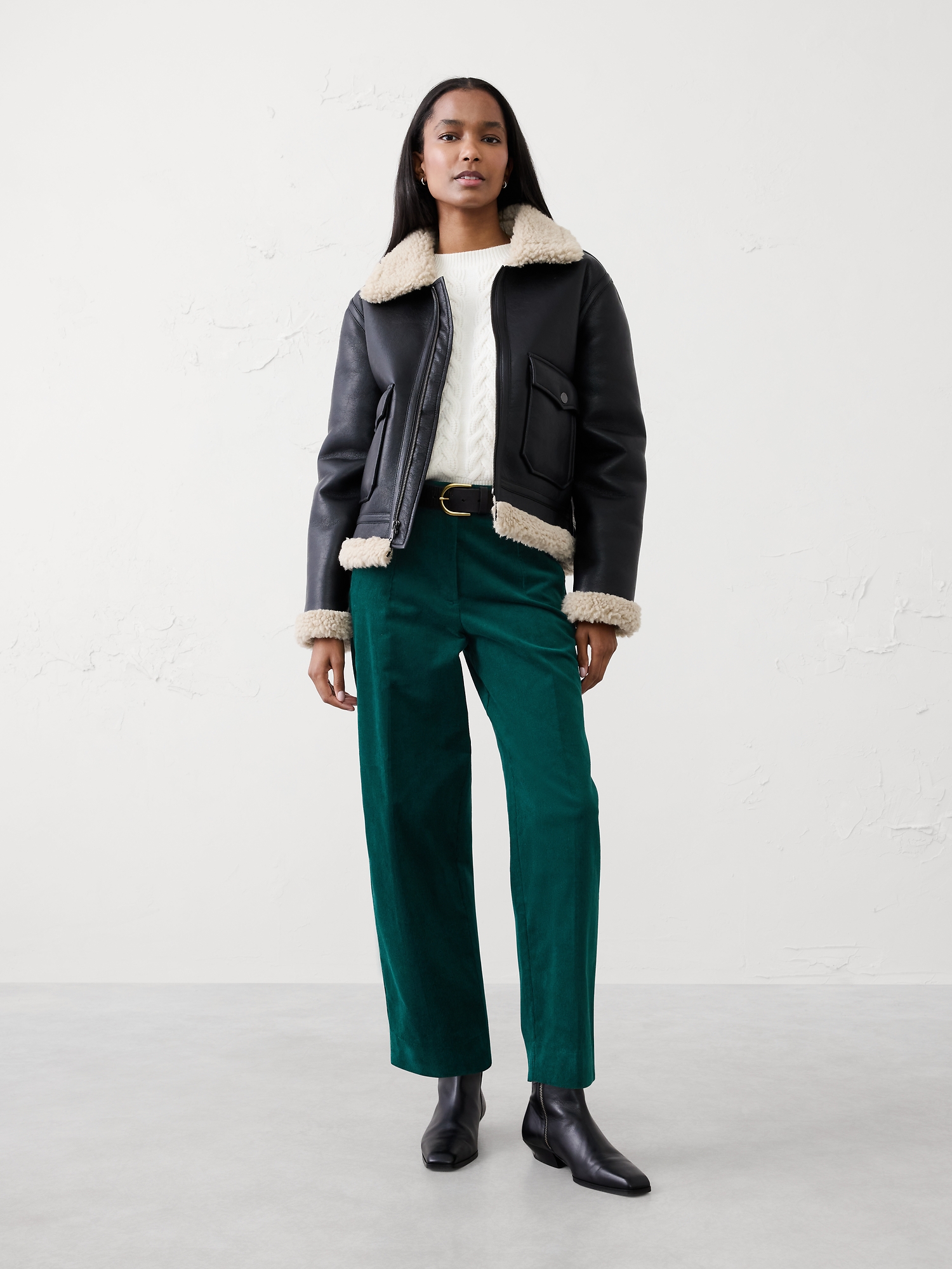 Image number 1 showing, Straight Mid-Rise Corduroy Pant