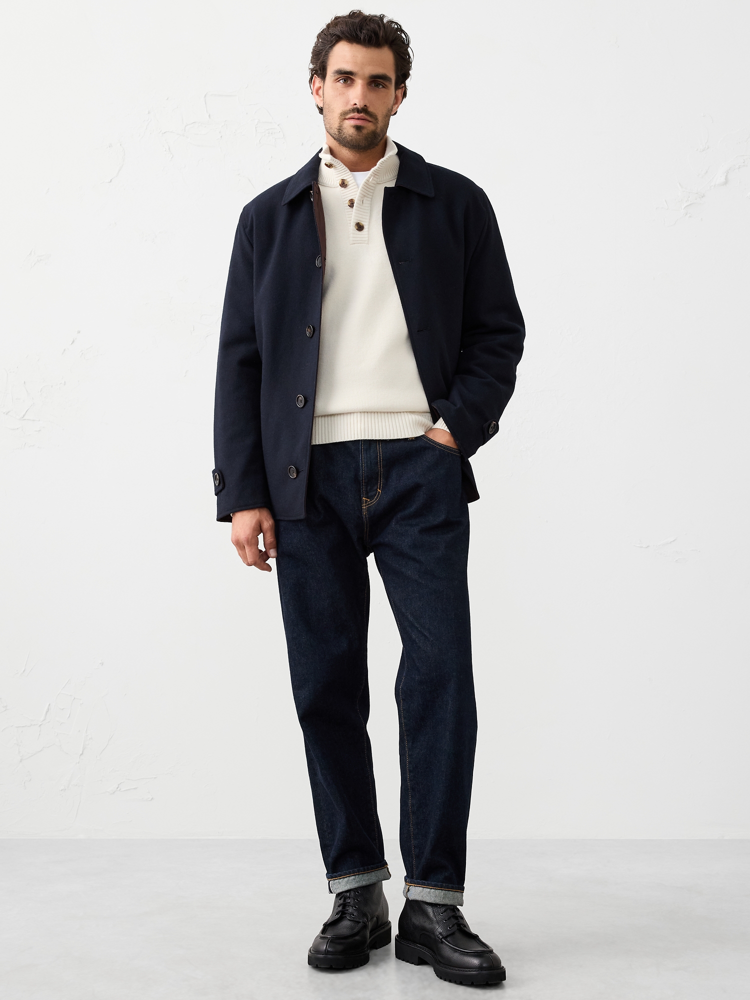 Image number 3 showing, Button Mock-Neck Sweater