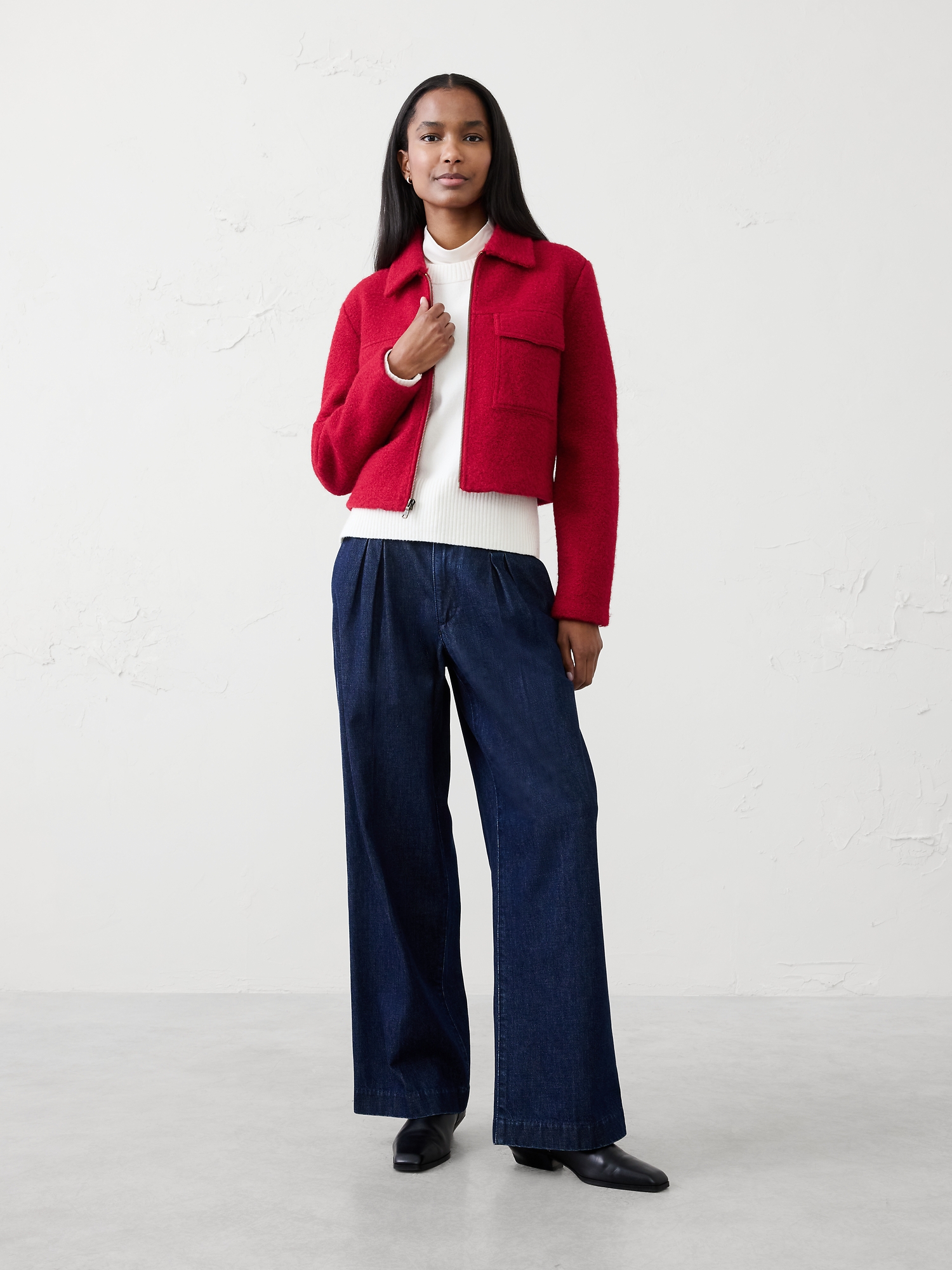 Image number 1 showing, Boucle Cropped Jacket