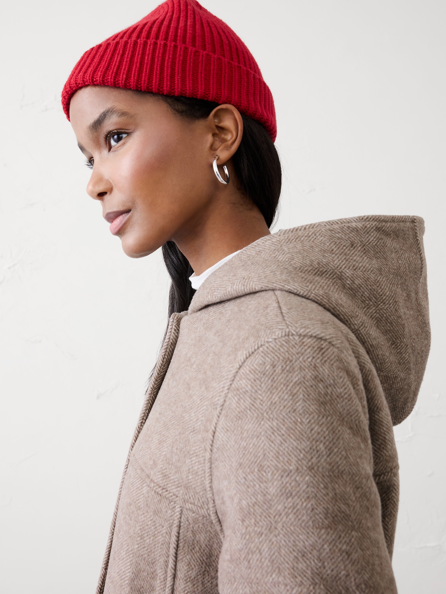 Image number 3 showing, Melton Hooded Jacket