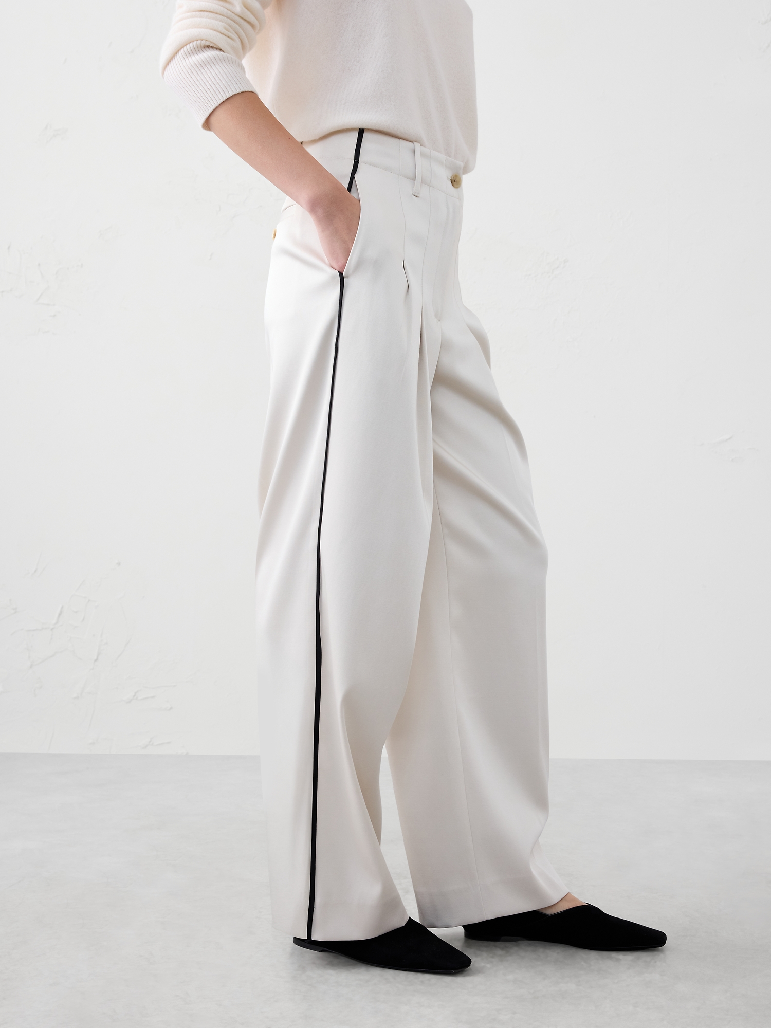 Image number 3 showing, Straight Ultra High-Rise Satin Trouser
