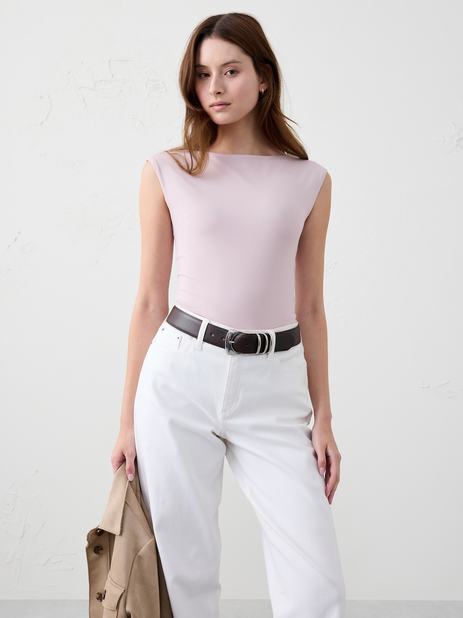Soft Stretch Top - Silver Rose