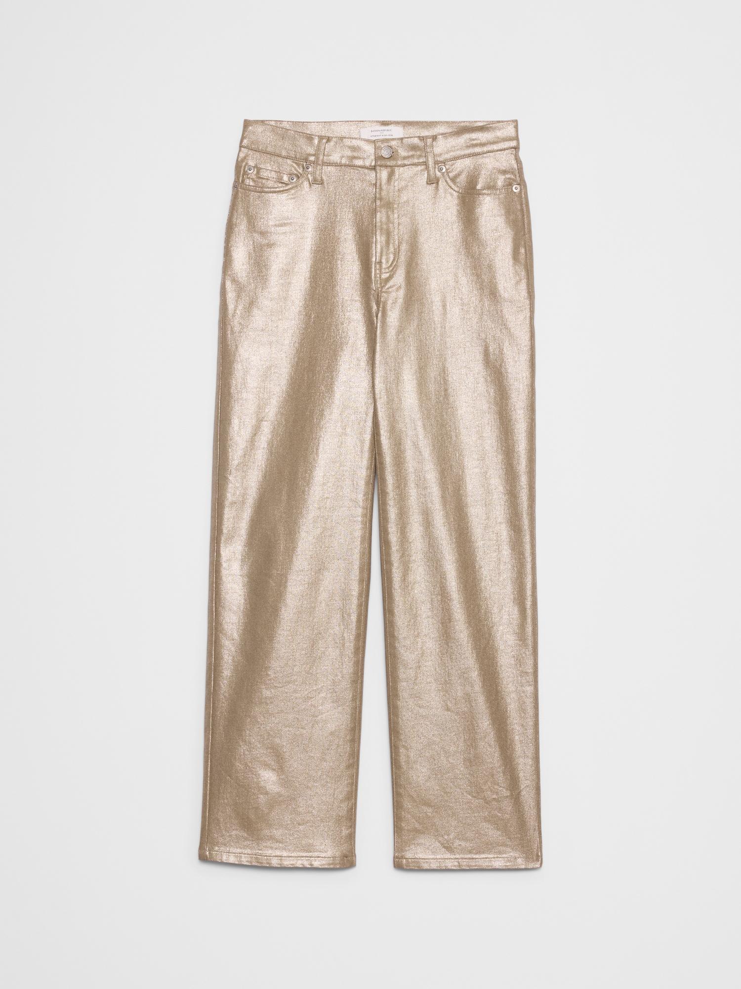 Image number 4 showing, Straight High-Rise Metallic Pant