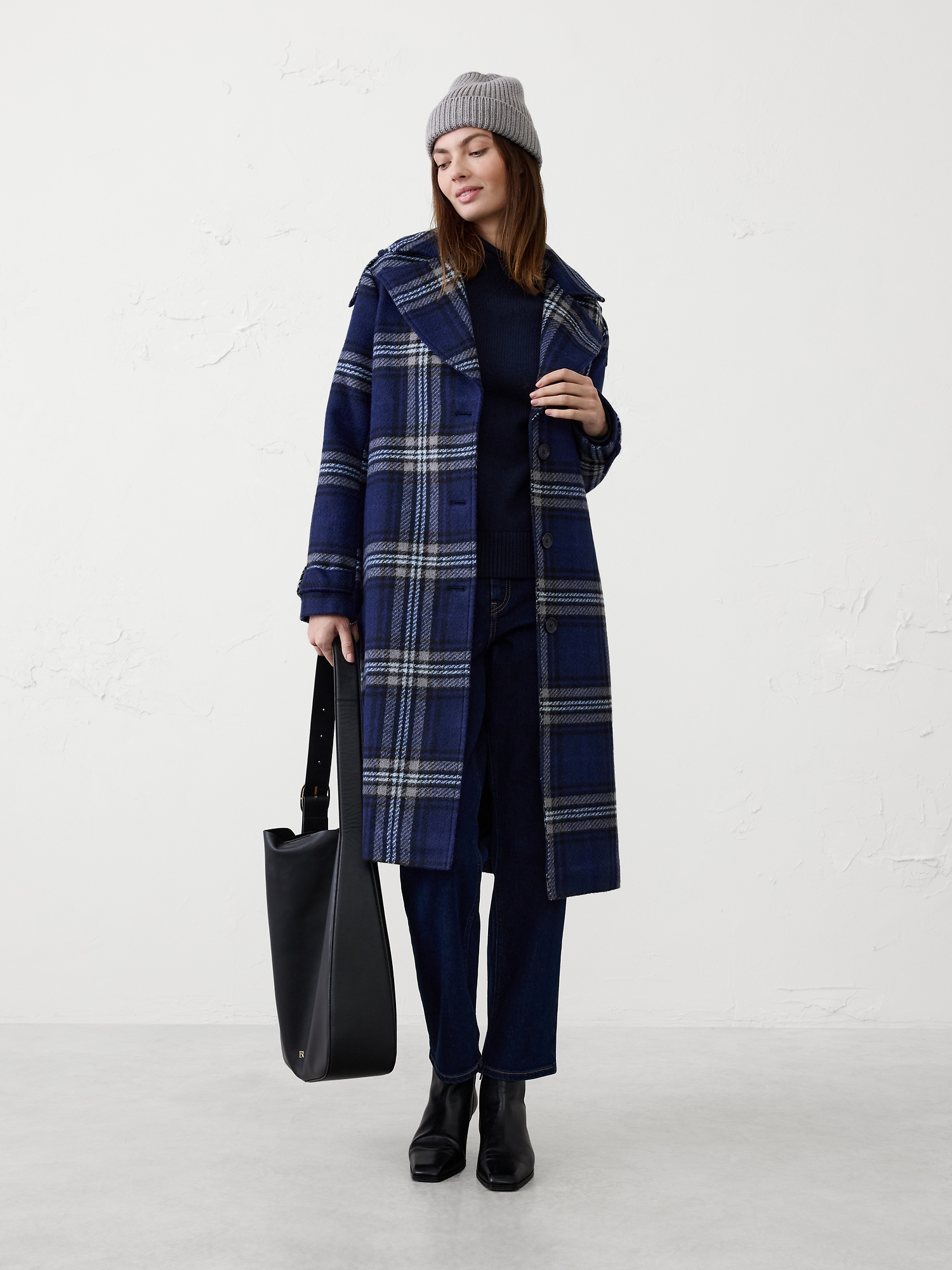 Image number 1 showing, Plaid Coat