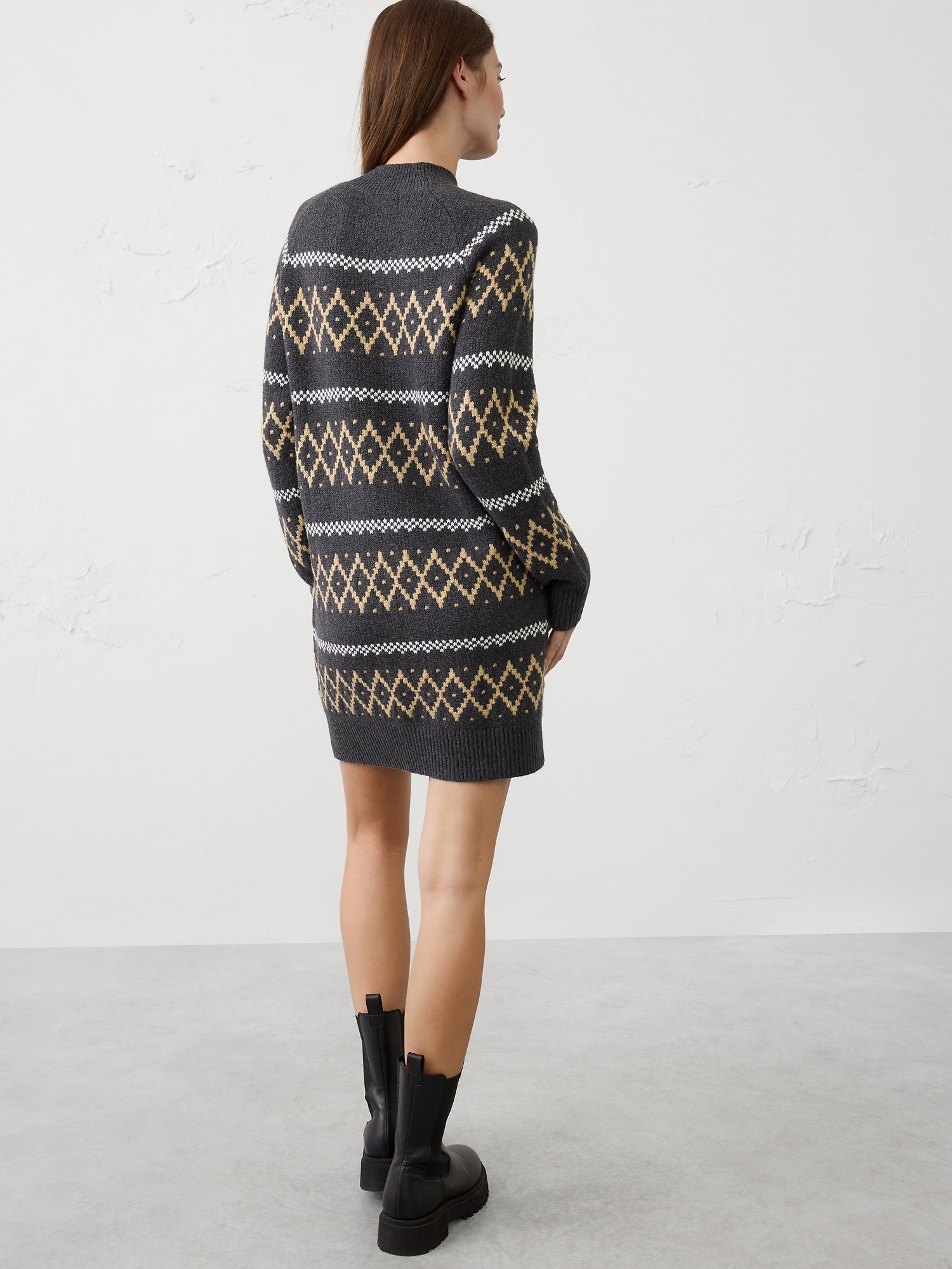 Image number 2 showing, Fair Isle Mini Sweater Dress