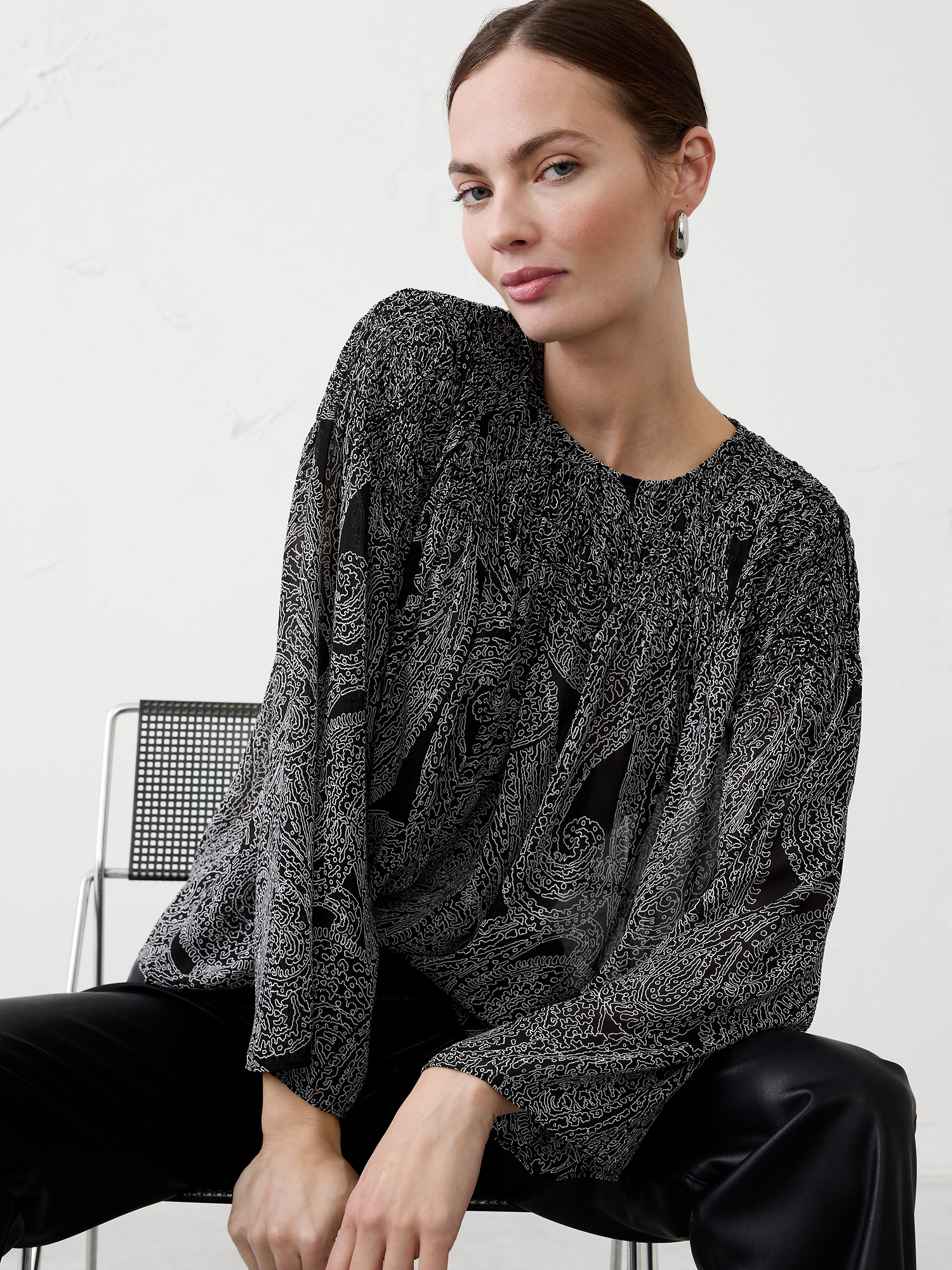 Image number 3 showing, Smocked Yoke Blouse