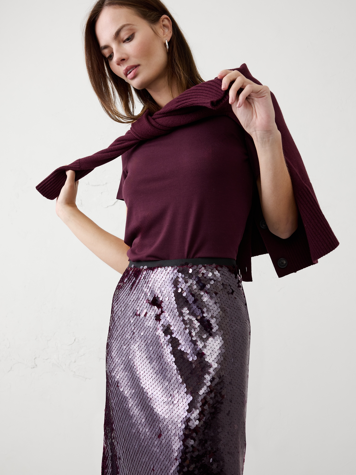 Image number 3 showing, Sequin Midi Skirt