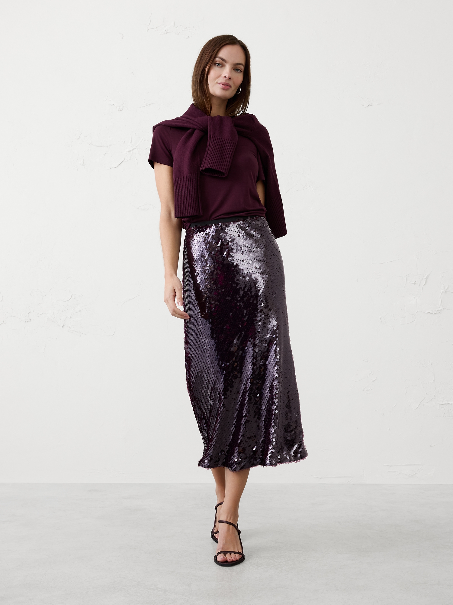 Image number 1 showing, Sequin Midi Skirt
