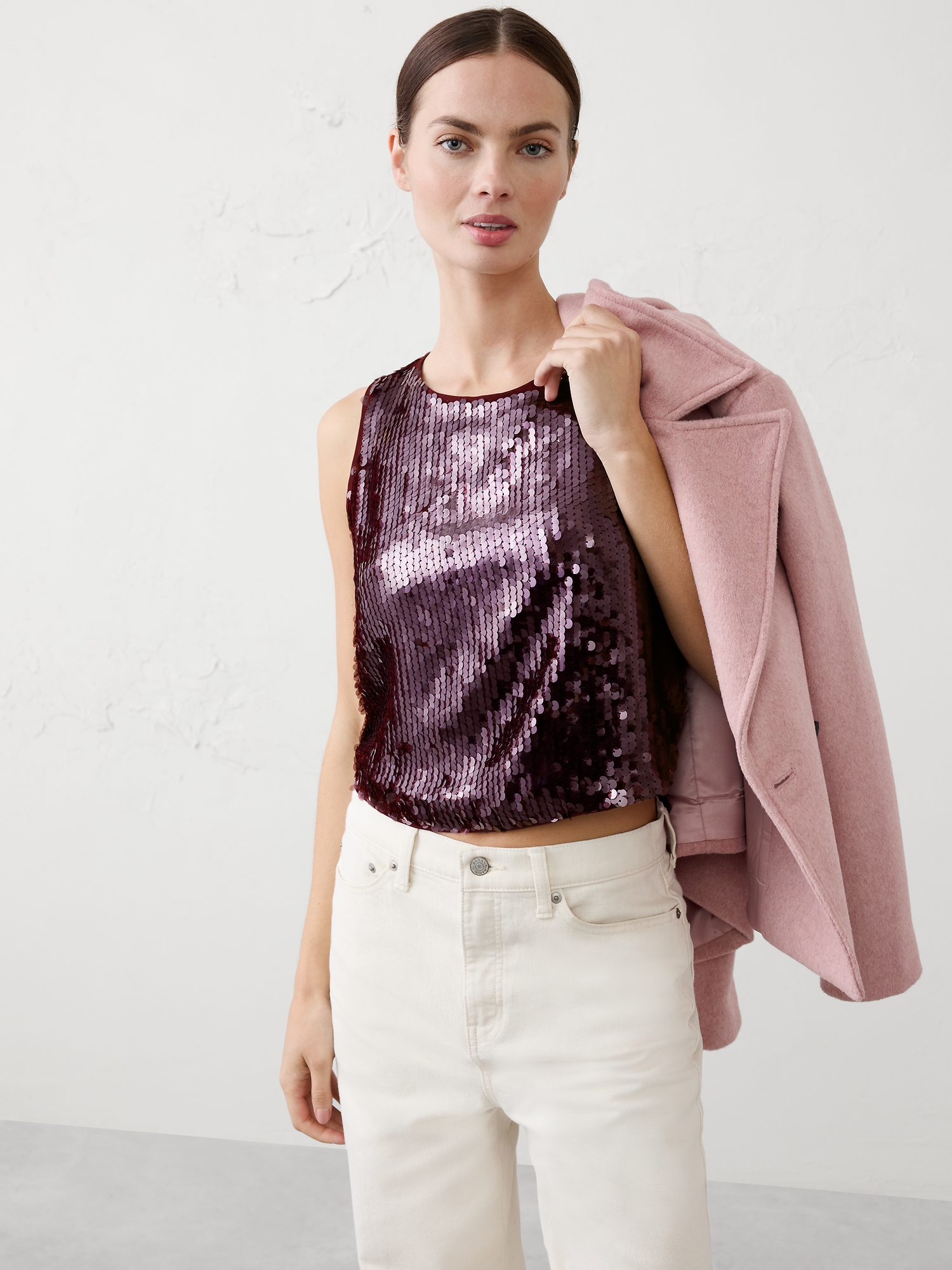 Image number 1 showing, Sequin Crew-Neck Top