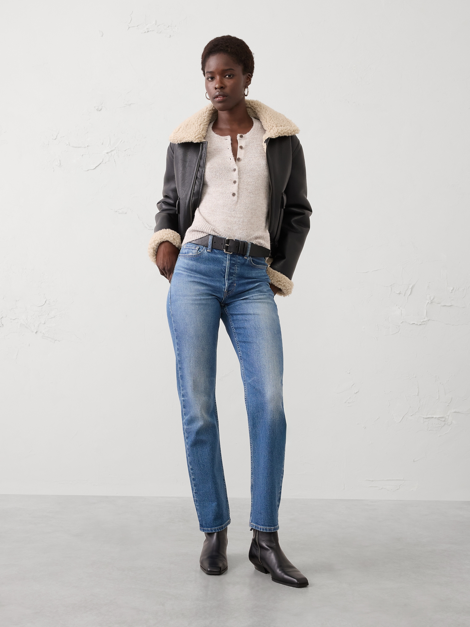 Image number 1 showing, Henley Brushed Pullover Sweater