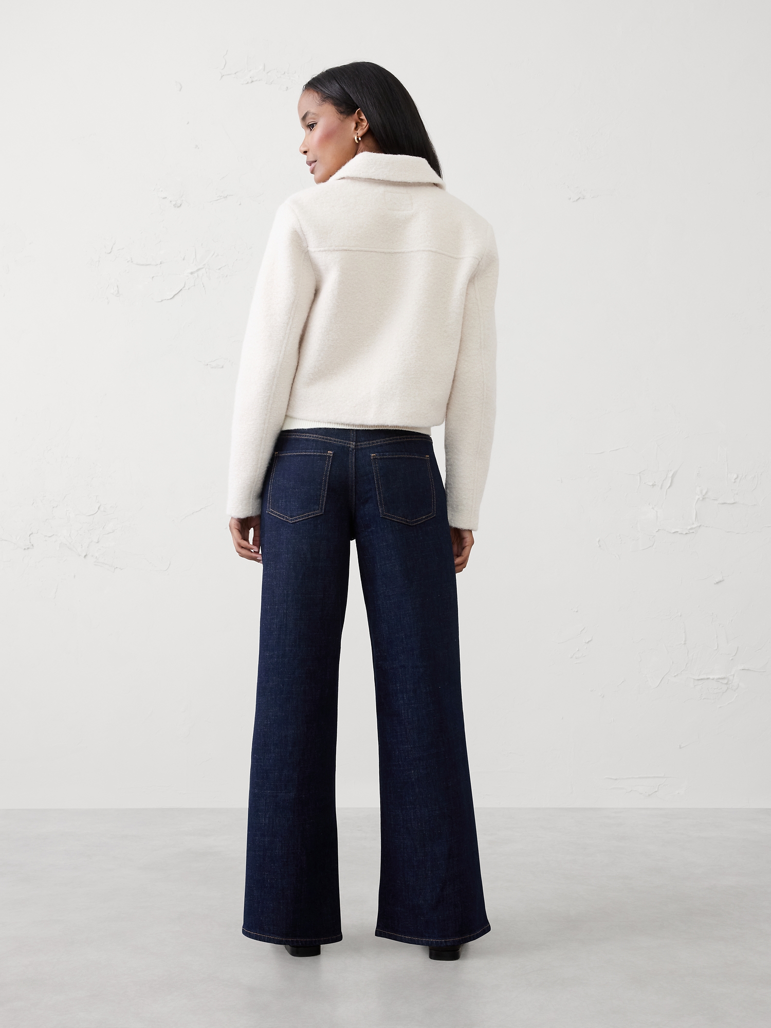 Image number 2 showing, Wide-Leg High-Rise Darted Trouser Jean