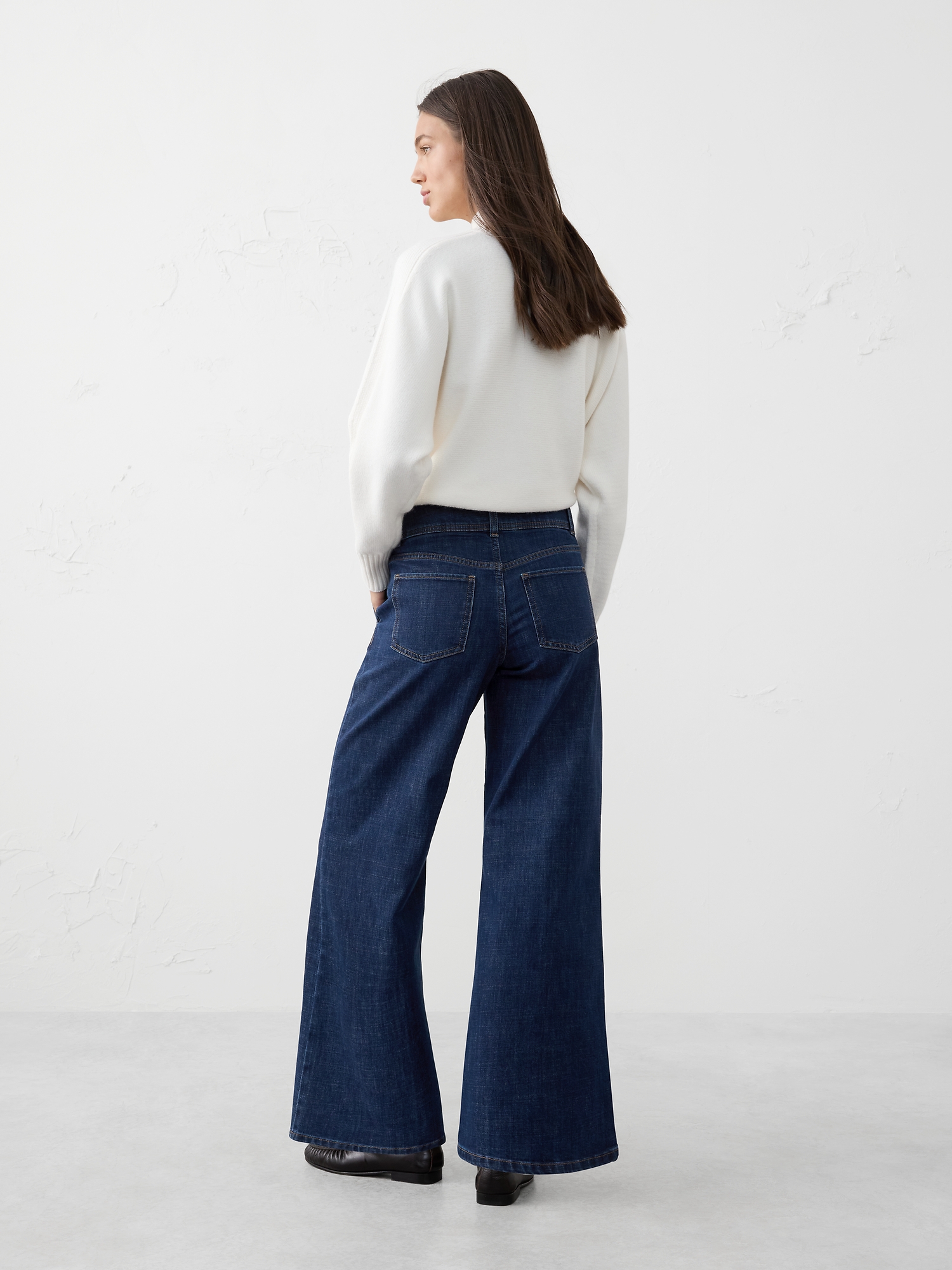 Image number 5 showing, Wide-Leg High-Rise Darted Trouser Jean