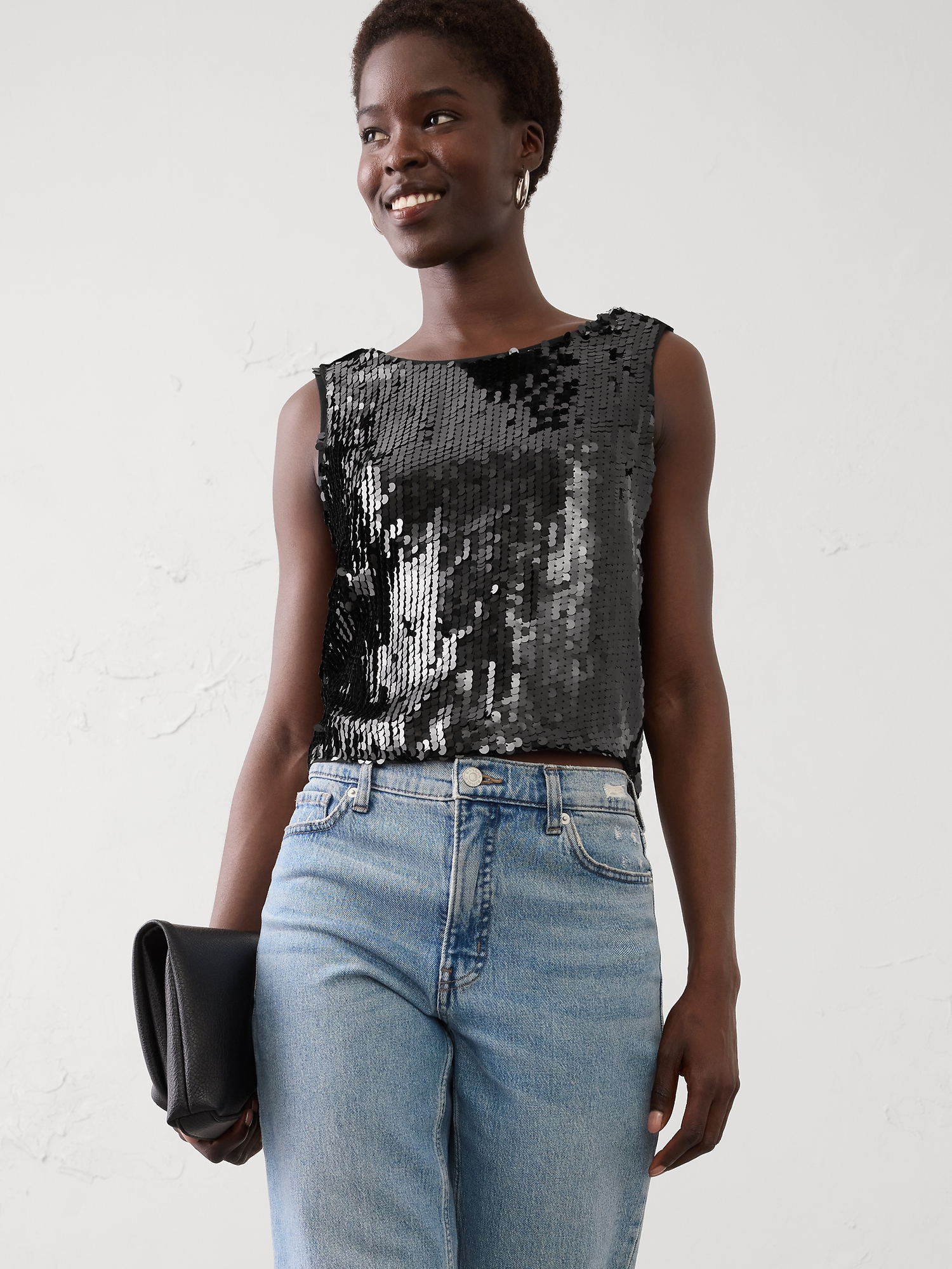 Image number 1 showing, Sequin Crew-Neck Top