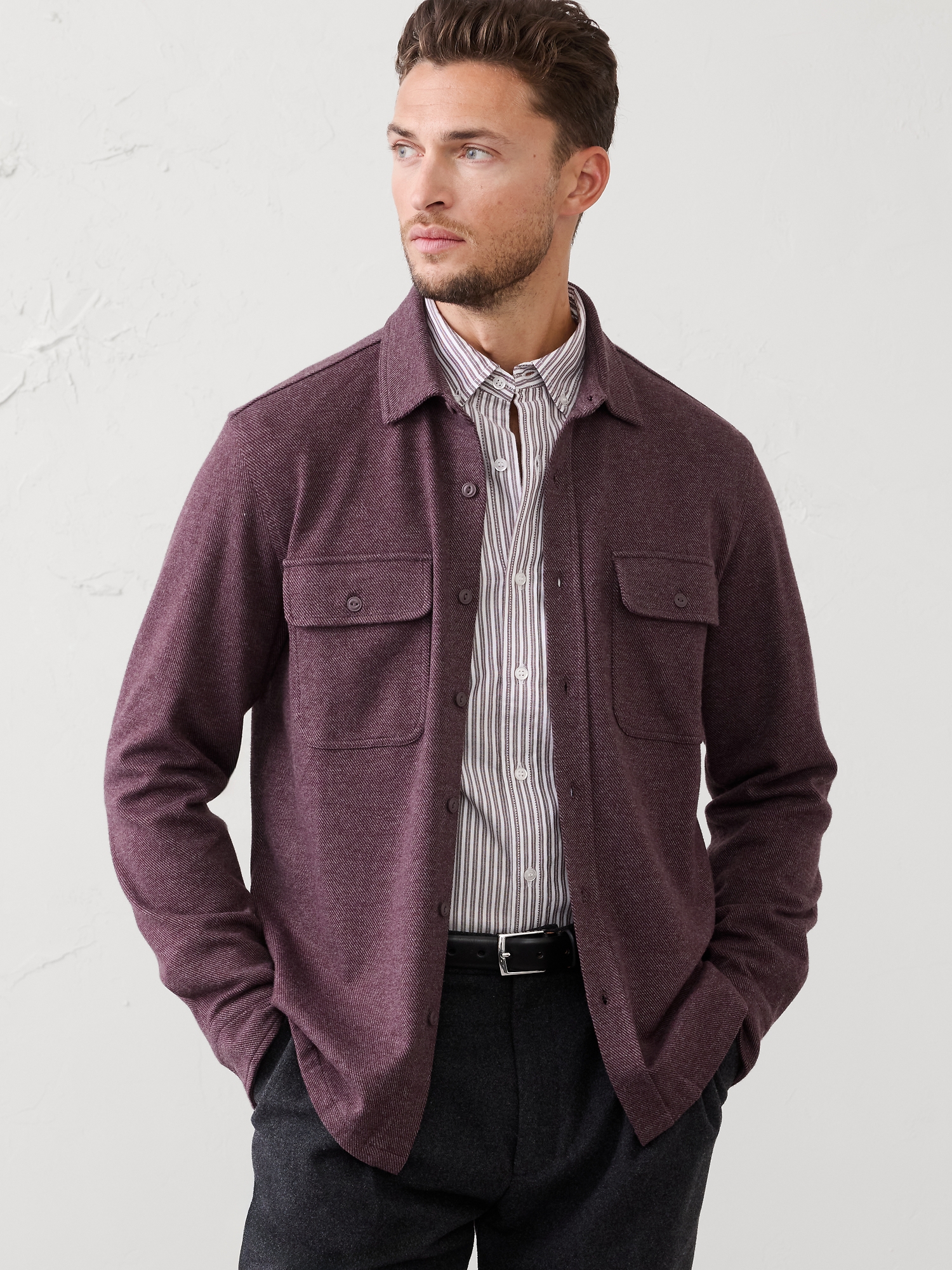 Chemise standard en chamois - Prune Foncé