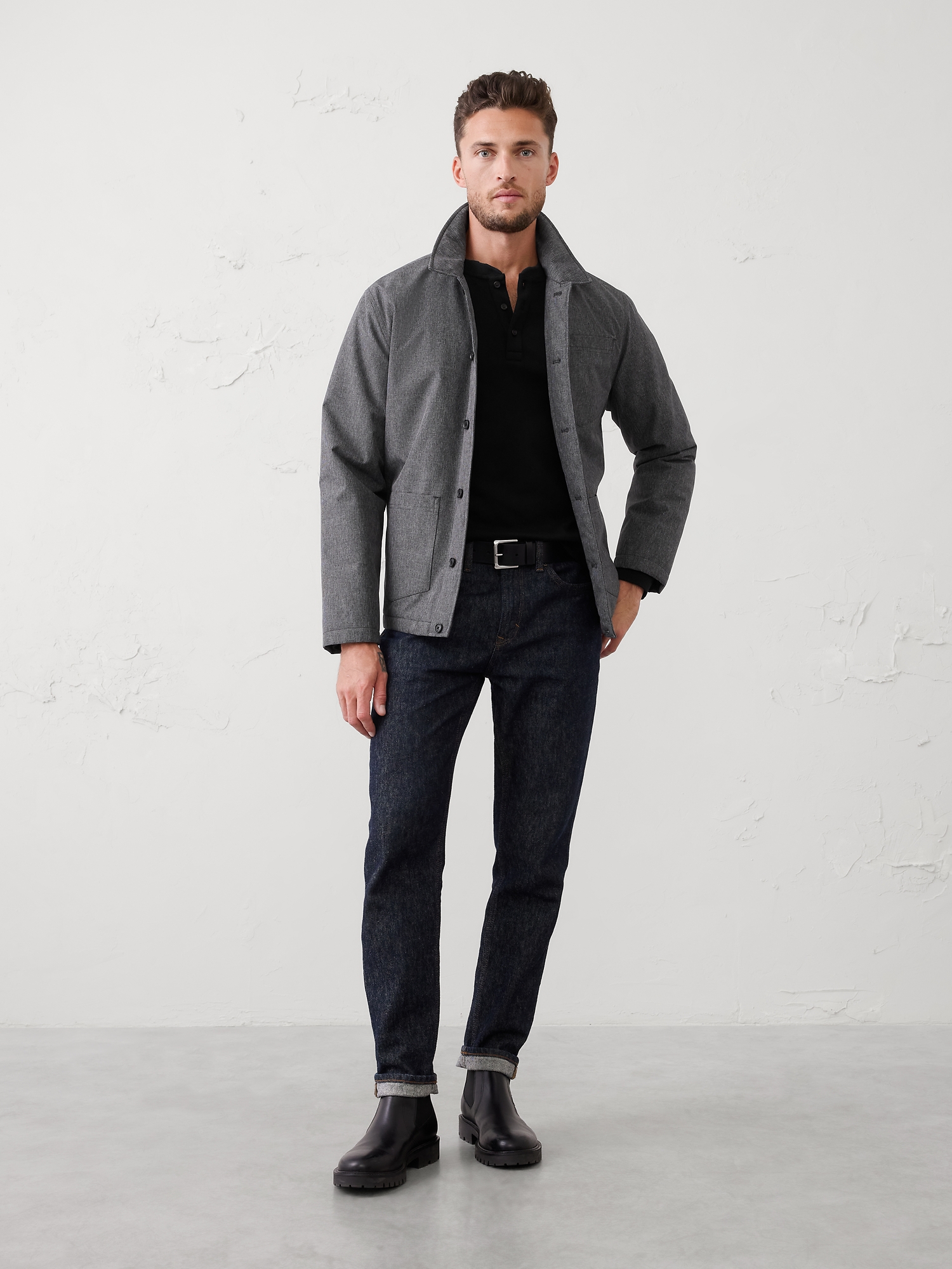 Image number 3 showing, Standard-Fit Mini Ribbed Henley