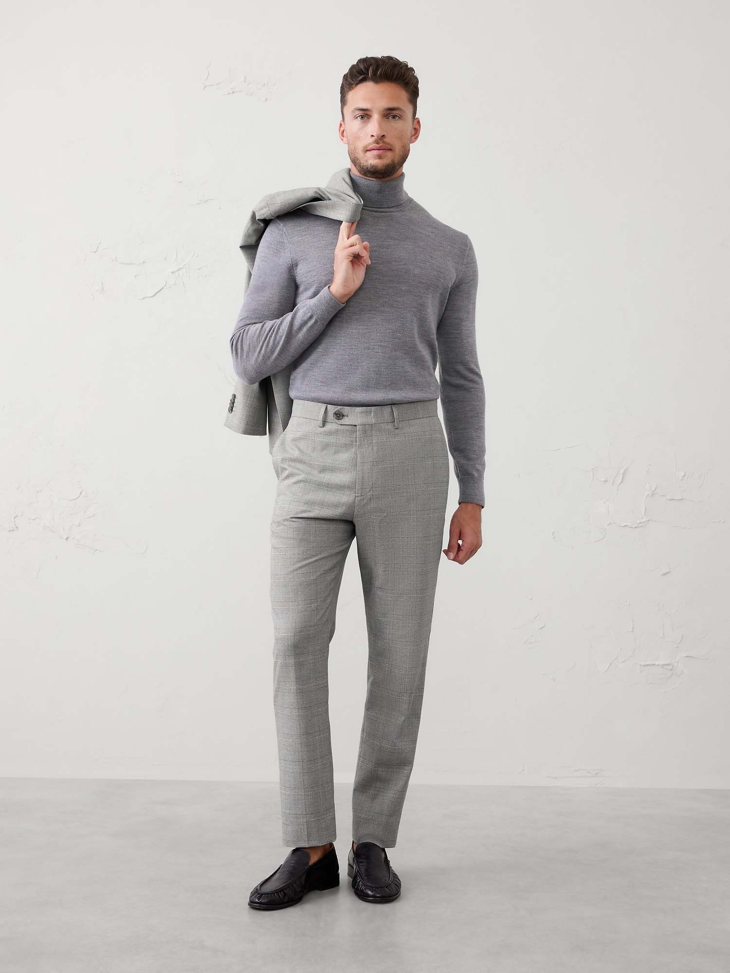 Tailored-Fit Glen Plaid Suit Trouser