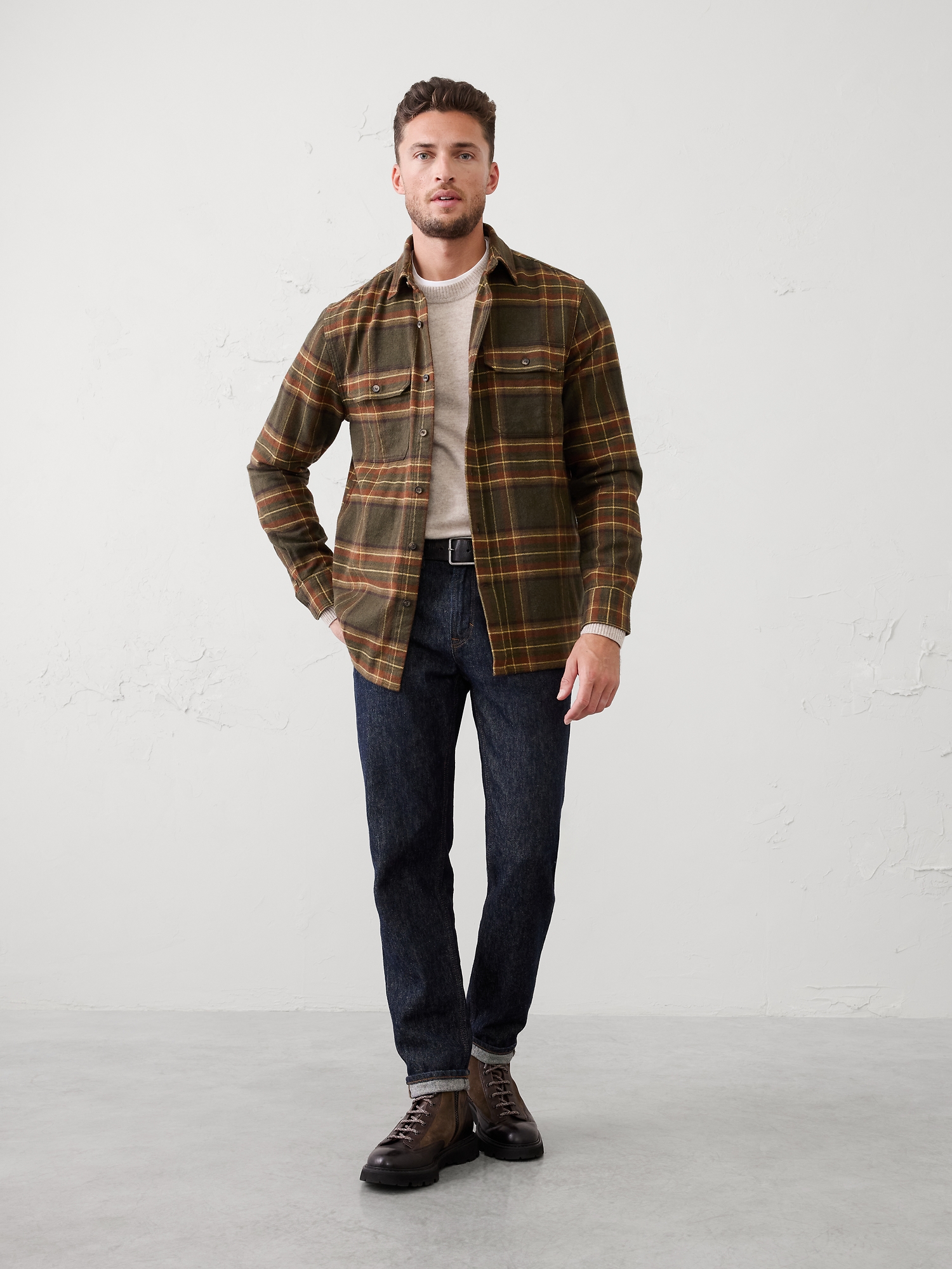 Standard-Fit Heavyweight Flannel Shirt