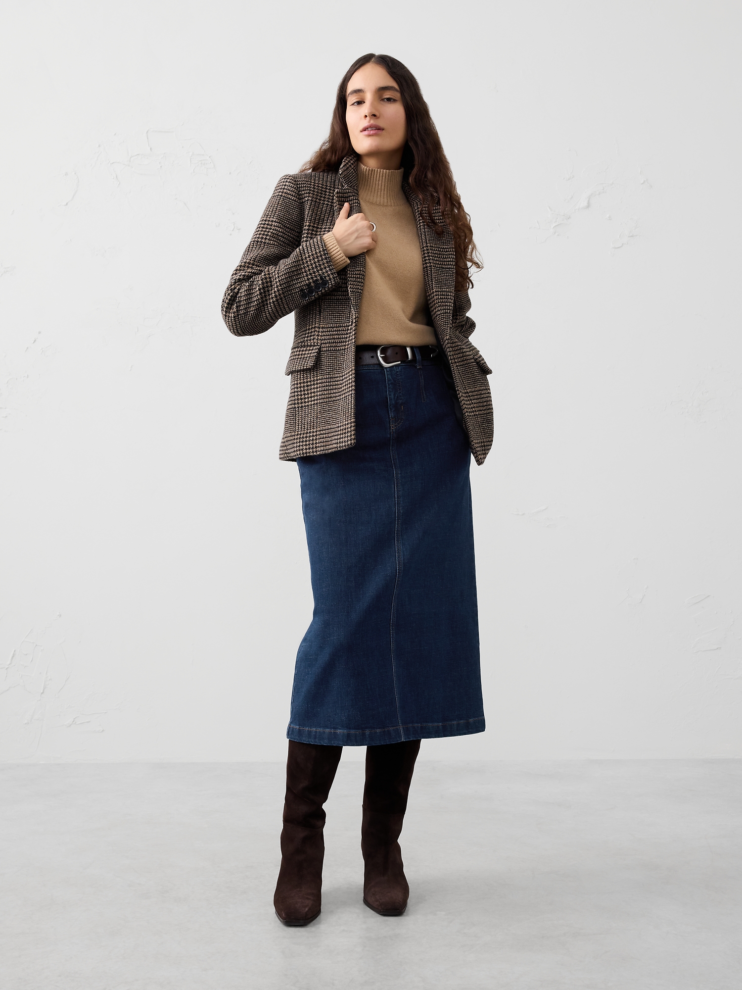 Image number 1 showing, Denim Pleated Maxi Skirt