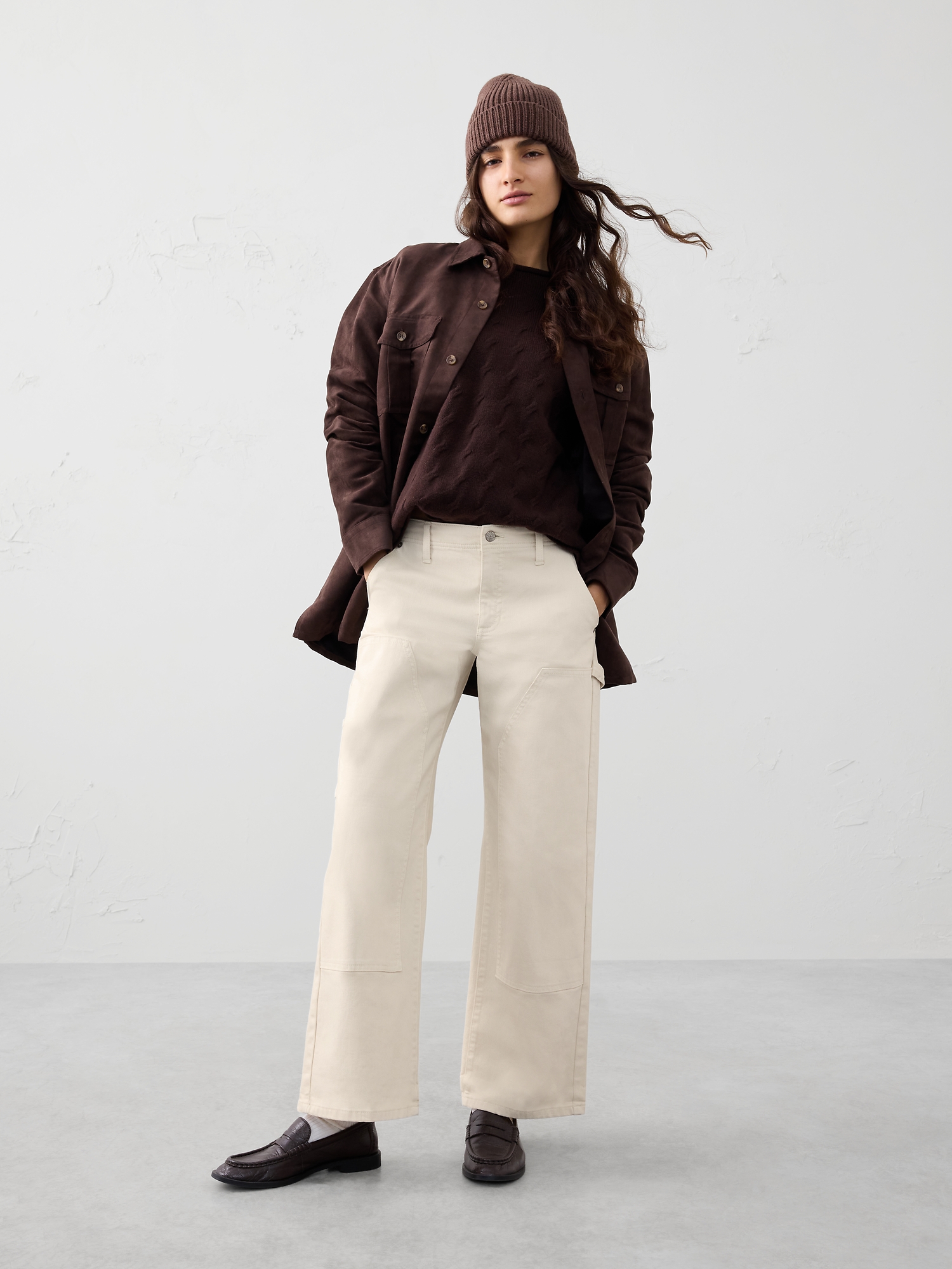 Straight Mid-Rise Carpenter Jean - Ecru