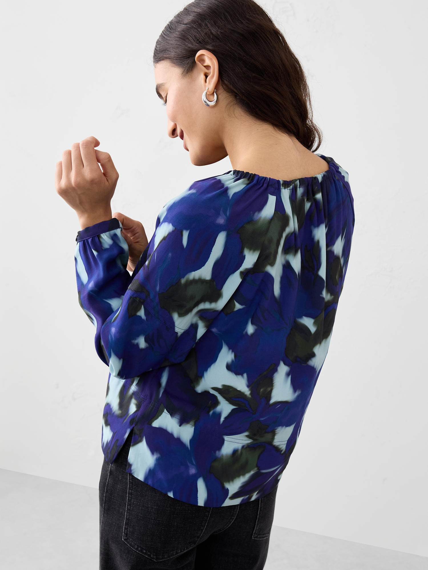 Image number 2 showing, Twill Shirred Popover Shirt