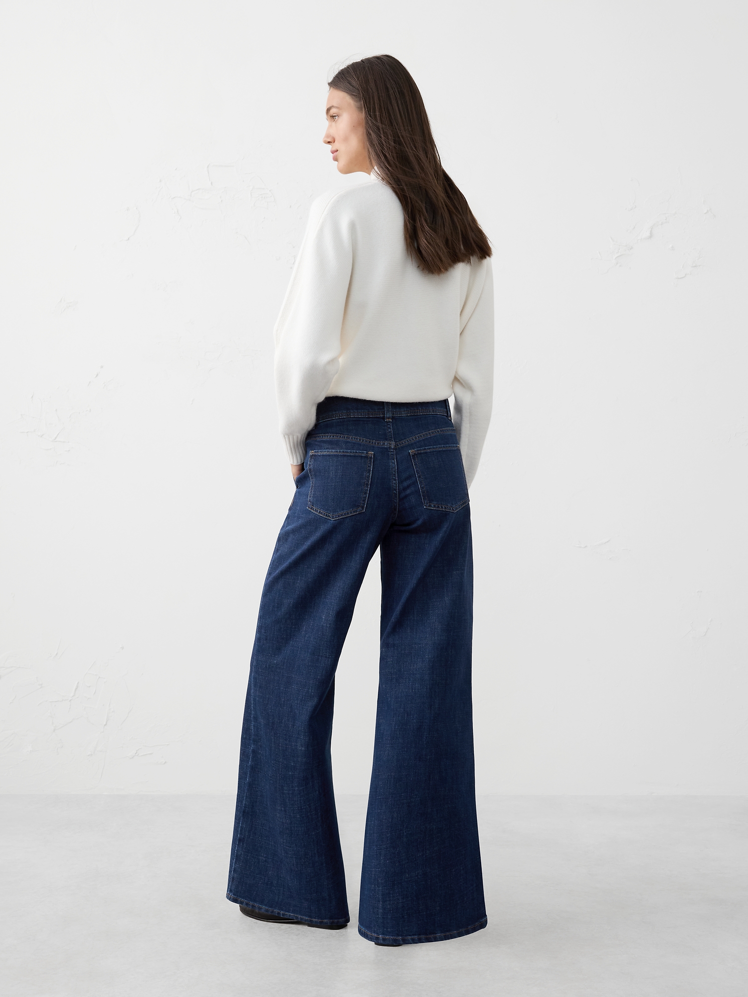 Image number 5 showing, Wide-Leg High-Rise Darted Trouser Jean