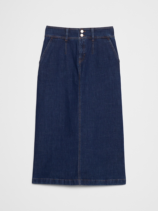 Denim Pleated Maxi Skirt | Banana Republic Factory
