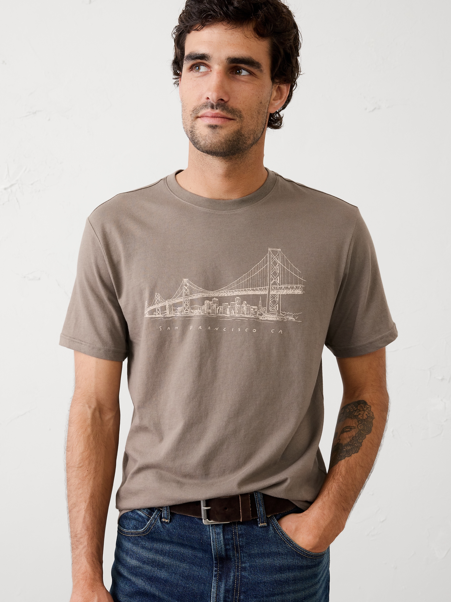 T-shirt à imprimé - Gris Rocher