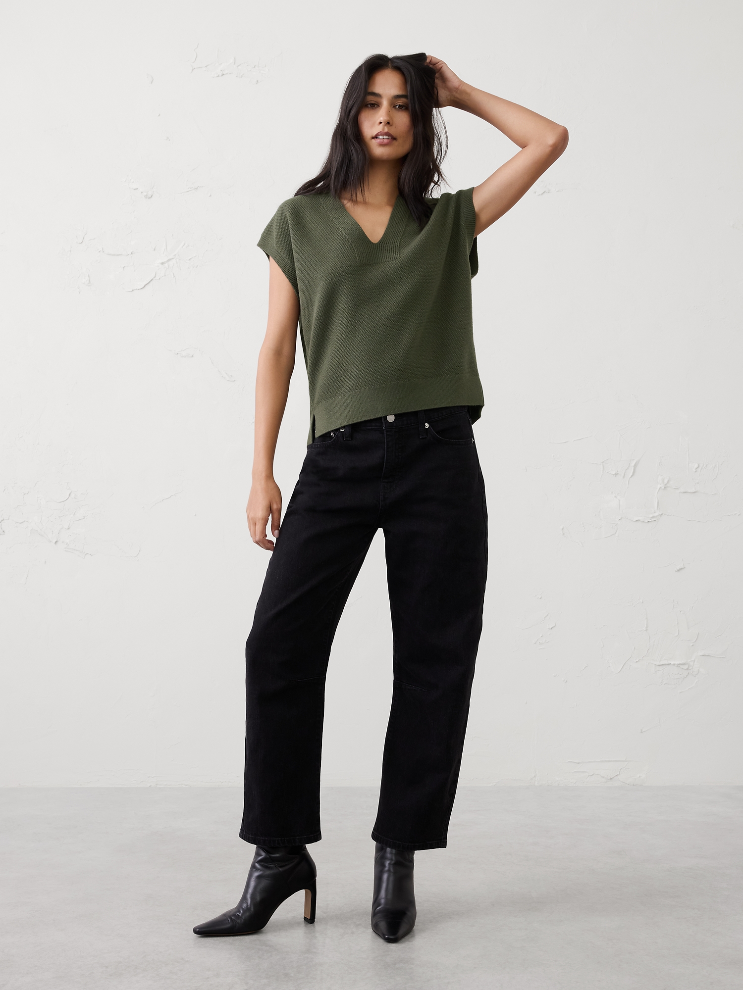 Image number 1 showing, Textured V-Neck Sweater Vest