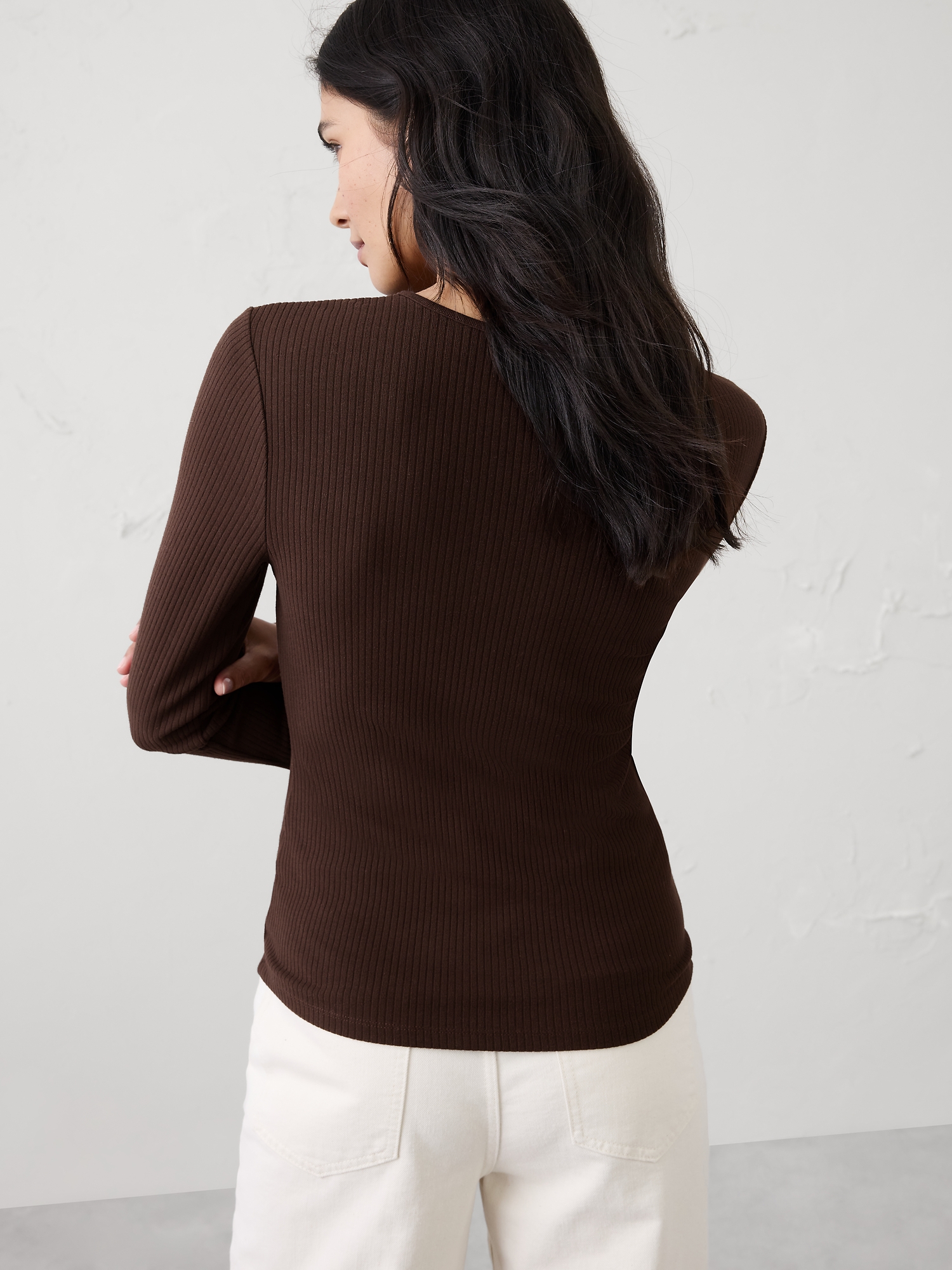 Image number 2 showing, Brushed Ribbed Henley T-Shirt