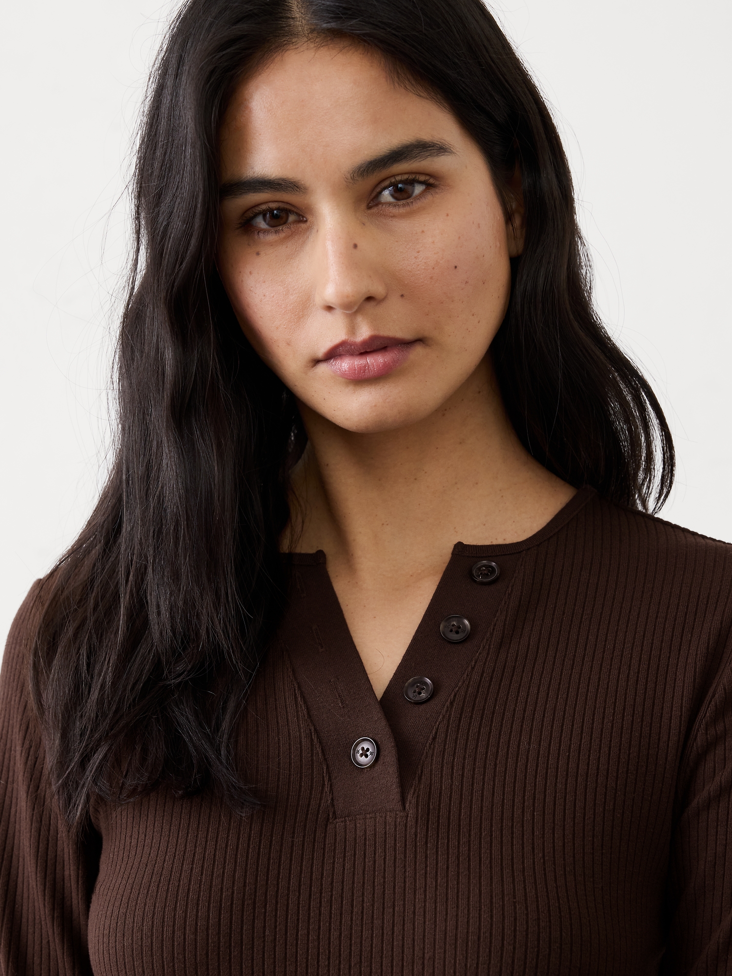 Image number 3 showing, Brushed Ribbed Henley T-Shirt