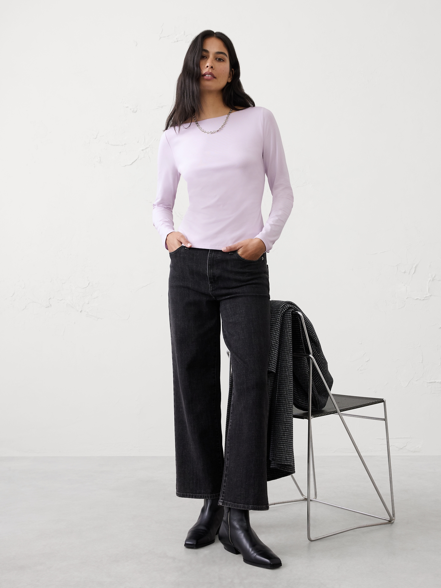 T-shirt extensible doux - Jasmin Pâle