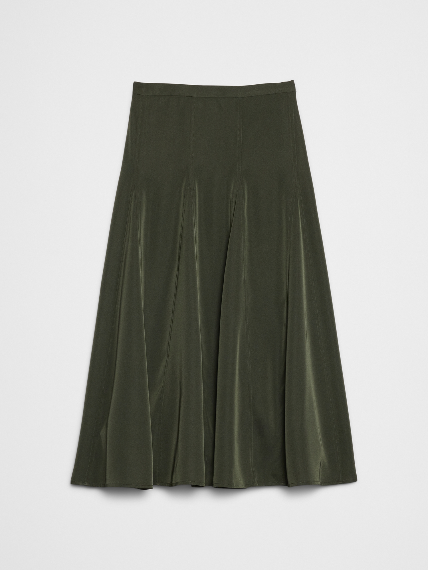 Image number 4 showing, Godet Twill Midi Skirt