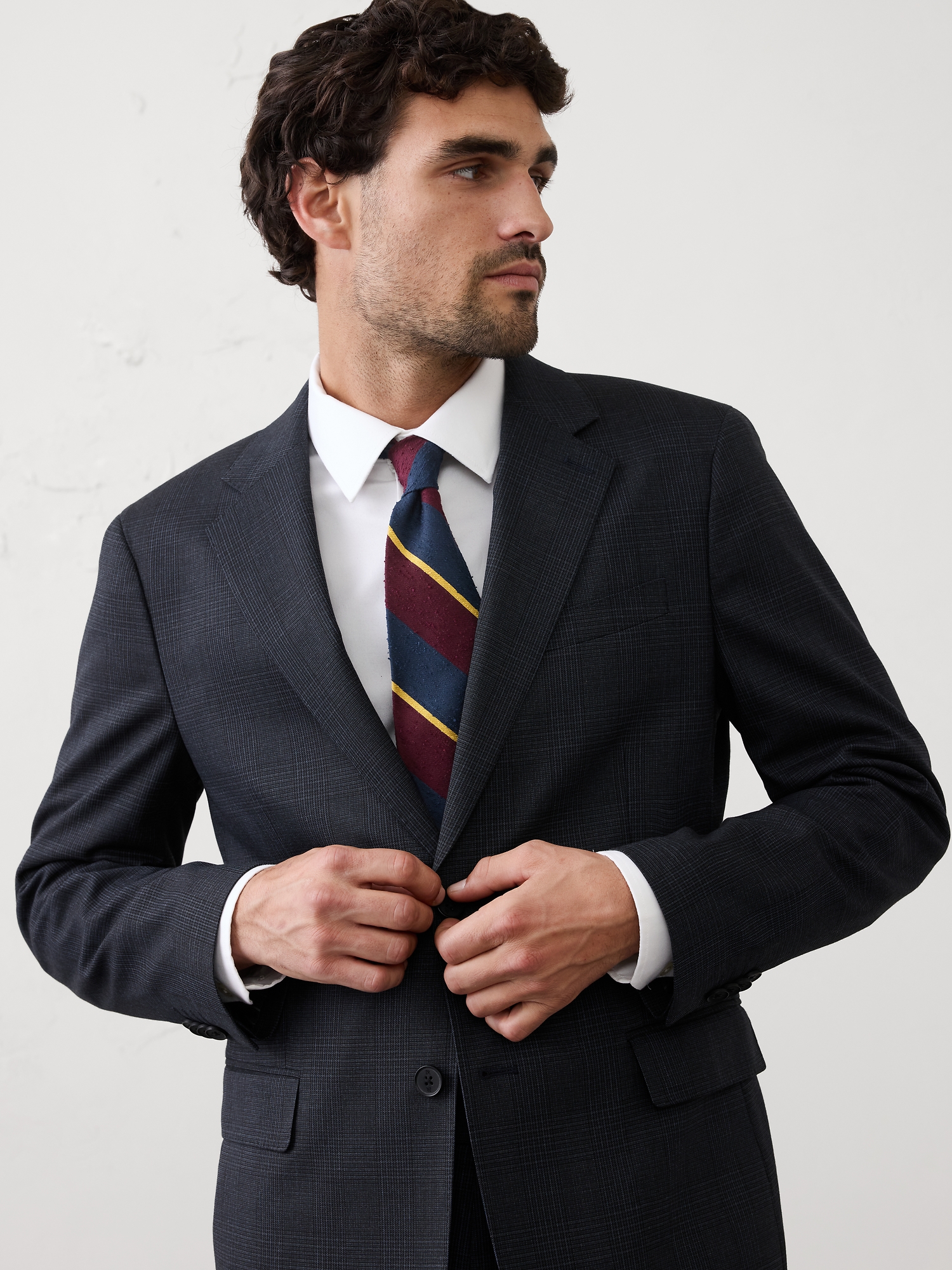 Image number 3 showing, Tailored-Fit Glen Plaid Jacket