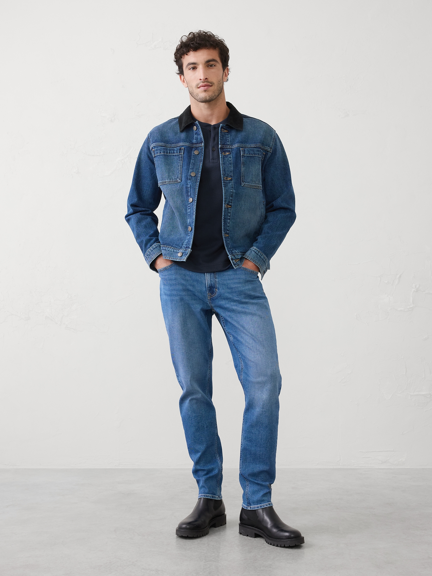 L'image numéro 3 présente Henley en tricot gaufré