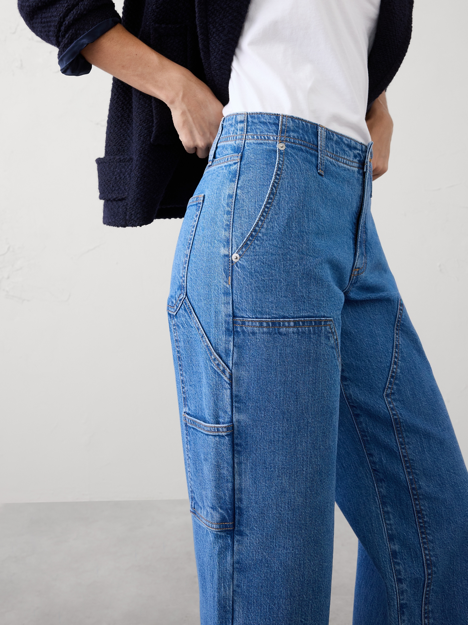Image number 3 showing, Straight Mid-Rise Carpenter Jean
