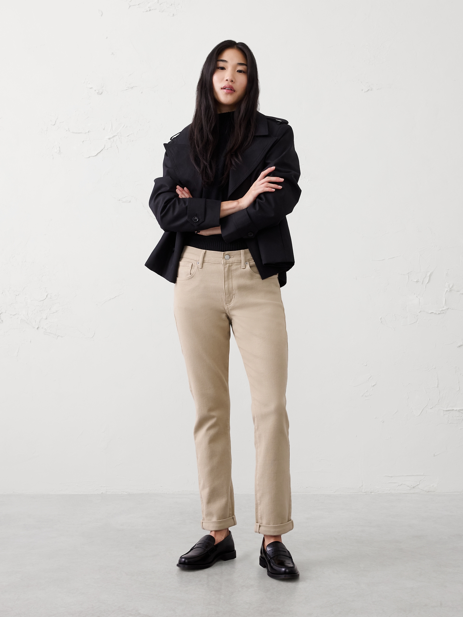 JEAN GIRLFRIEND À TAILLE MI-BASSE