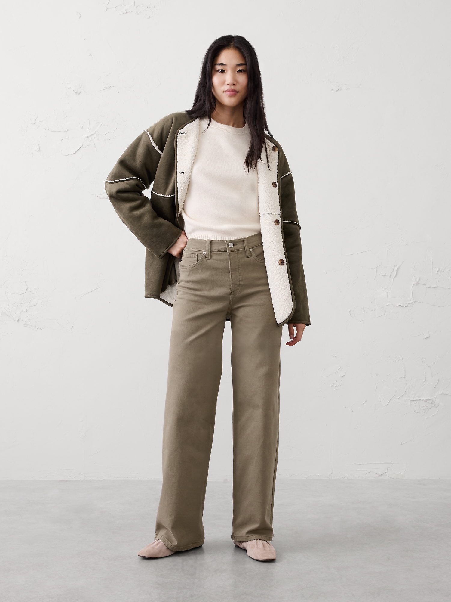 JEAN JAMBE LARGE À TAILLE HAUTE