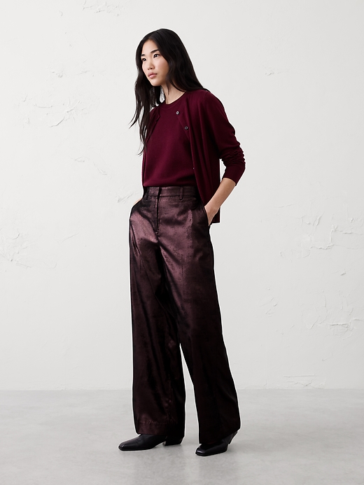 Metallic Wide-Leg Pant | Banana Republic Factory