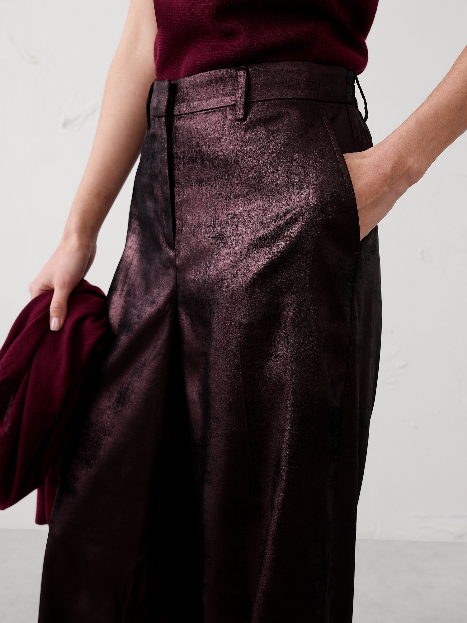 Image number 6 showing, Metallic Wide-Leg Pant